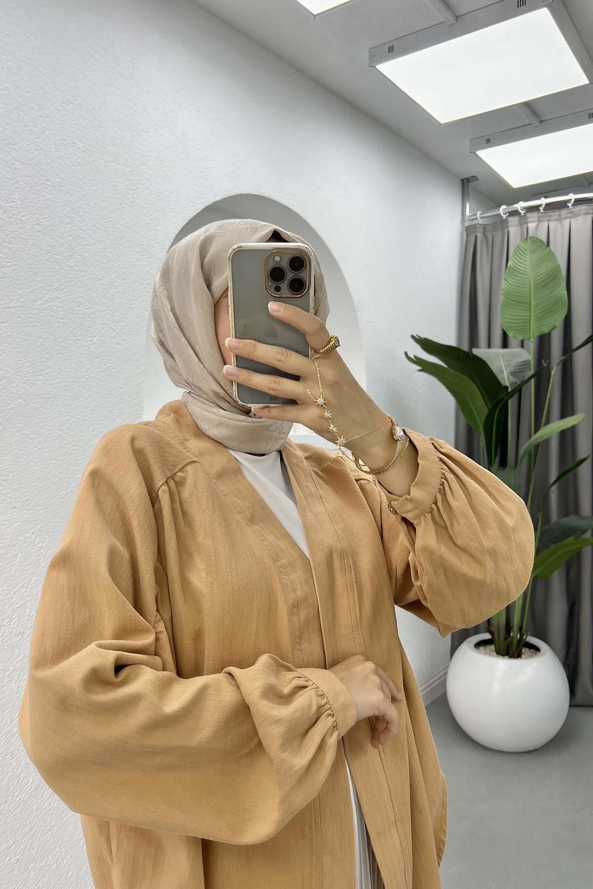 Arkası Pullu Kimono Camel