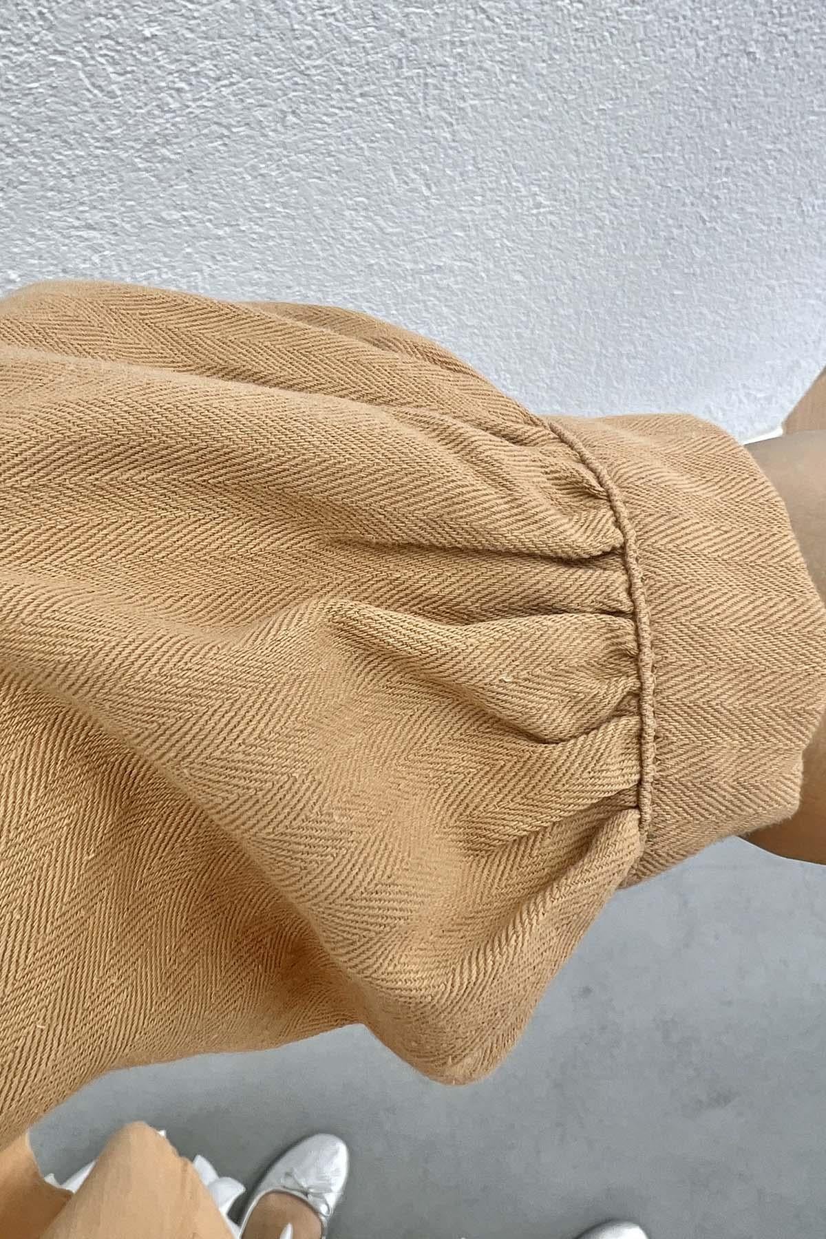 Arkası Pullu Kimono Camel