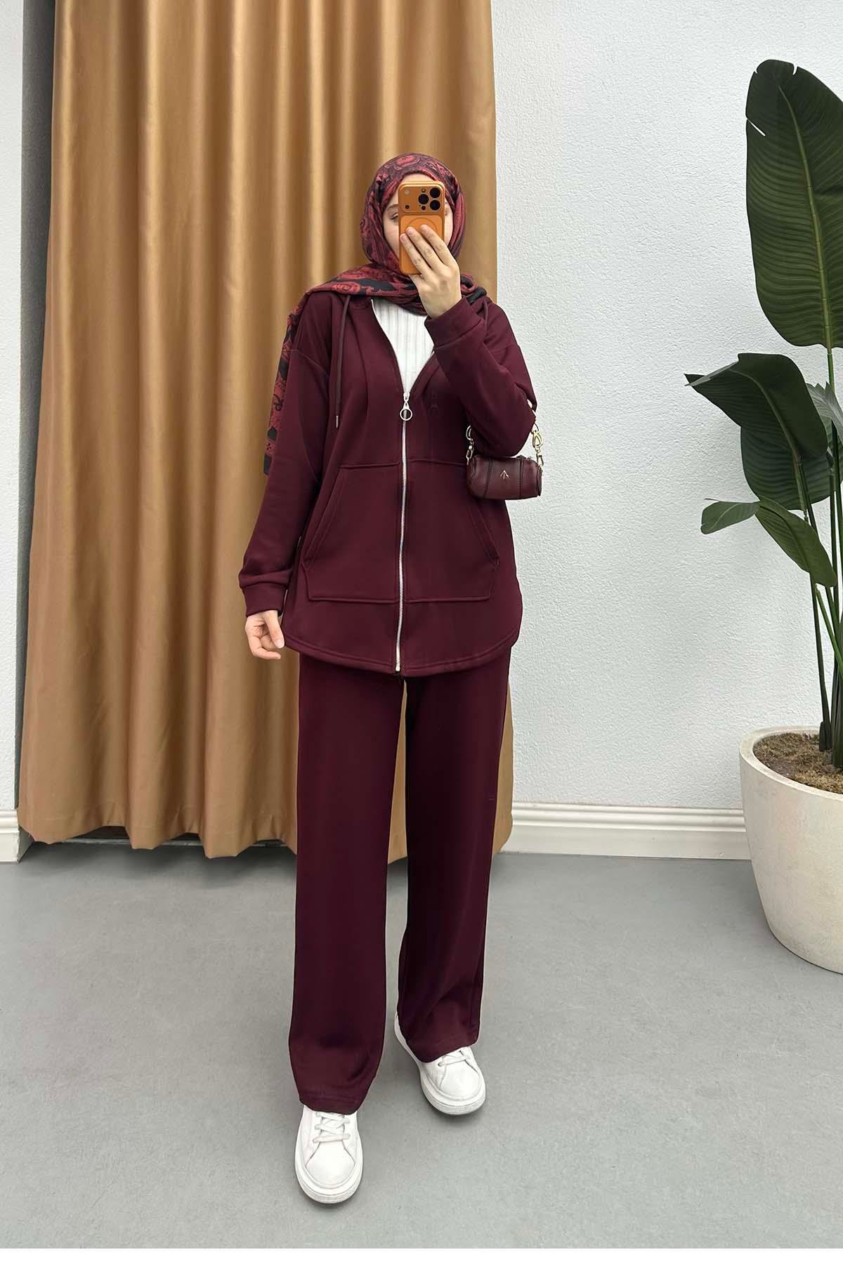 Arkası Uzun Şardonlu Oysh Takım Bordo