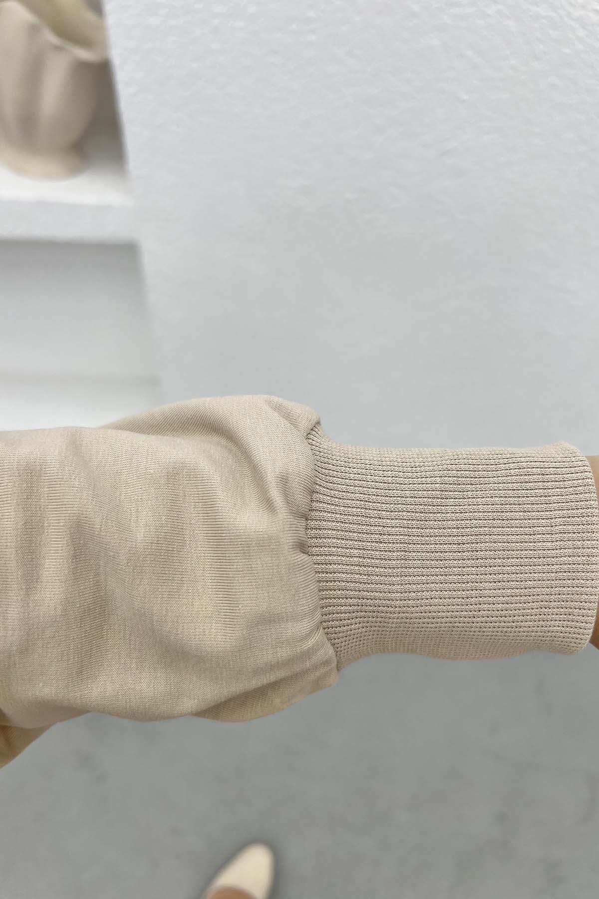 Armalı Sweatshirt Bej