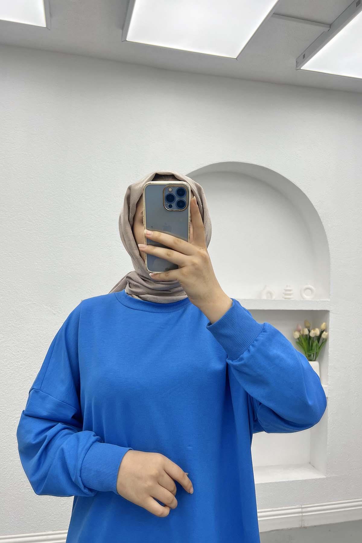 Armalı Sweatshirt Mavi