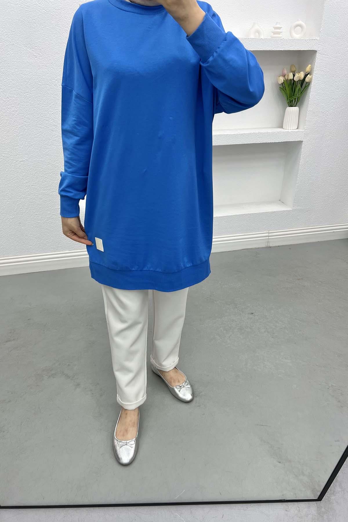 Armalı Sweatshirt Mavi