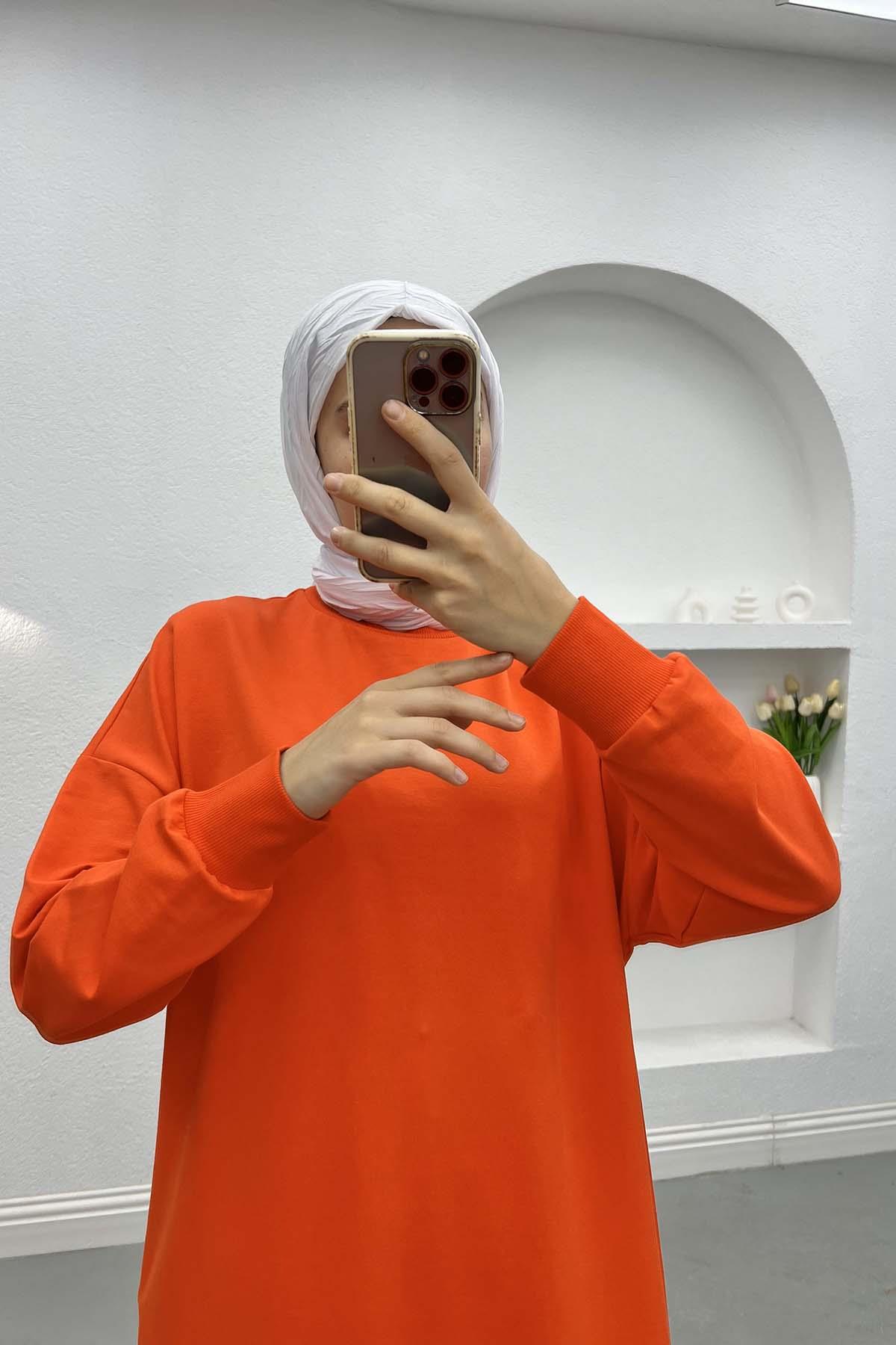 Armalı Sweatshirt Mercan