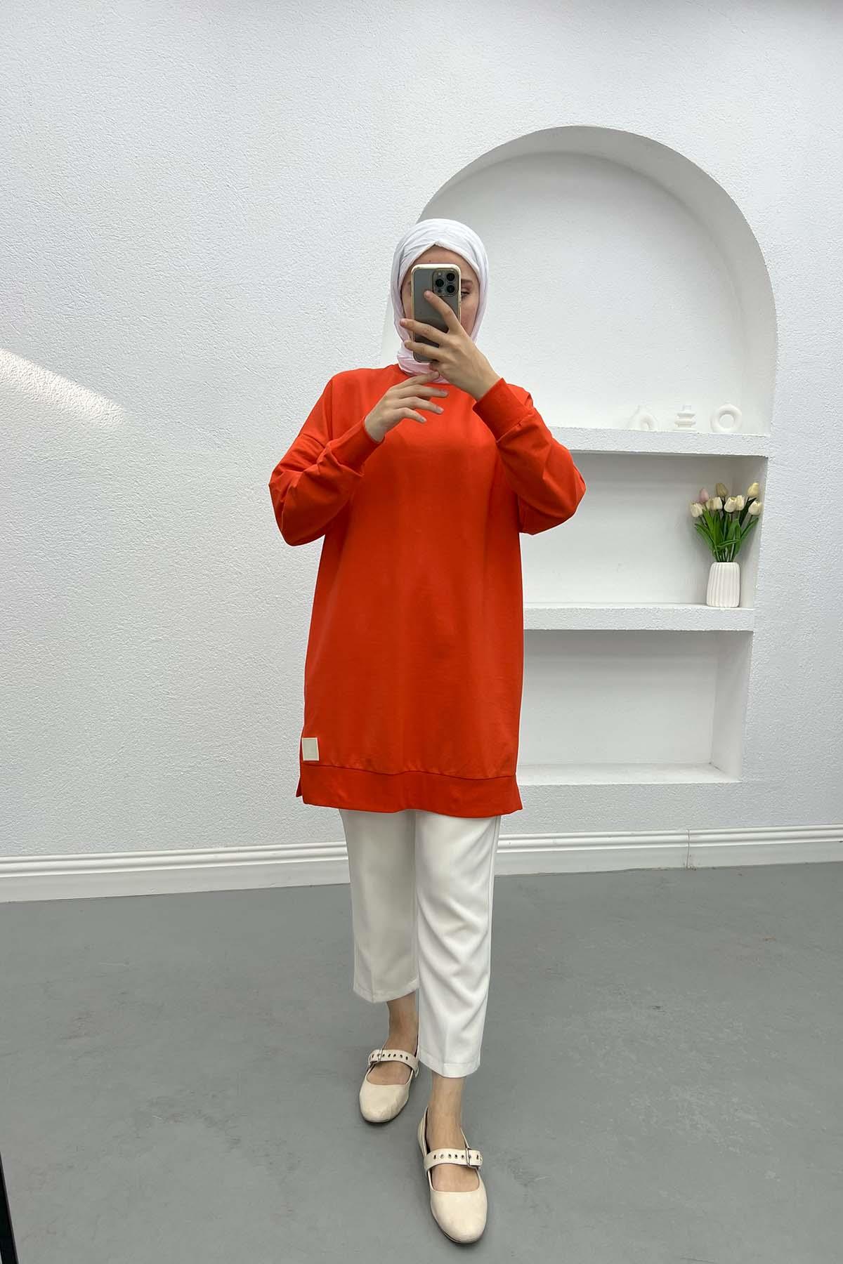 Armalı Sweatshirt Mercan