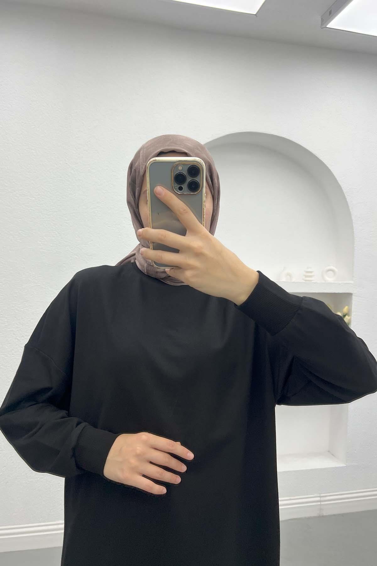 Armalı Sweatshirt Siyah