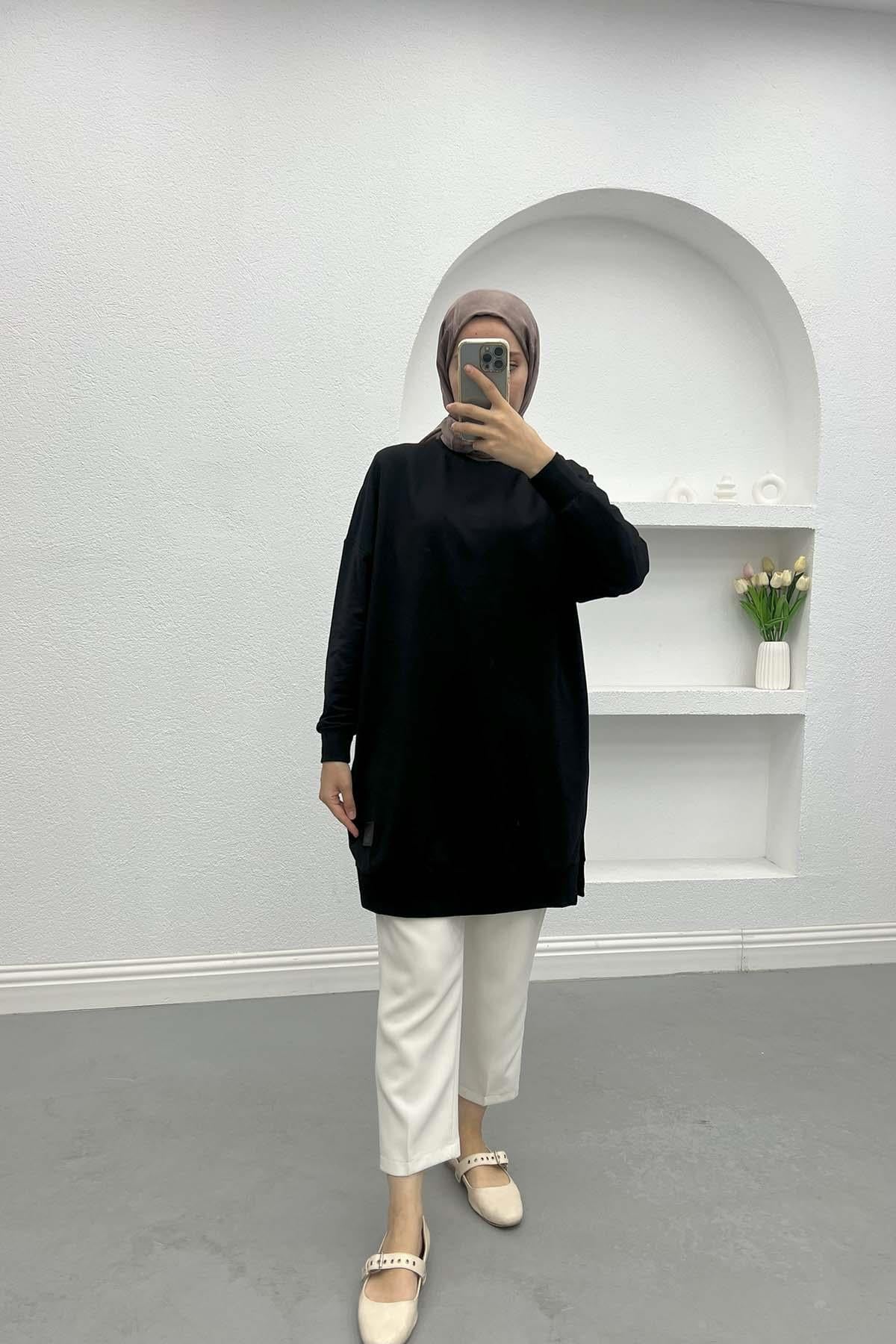 Armalı Sweatshirt Siyah