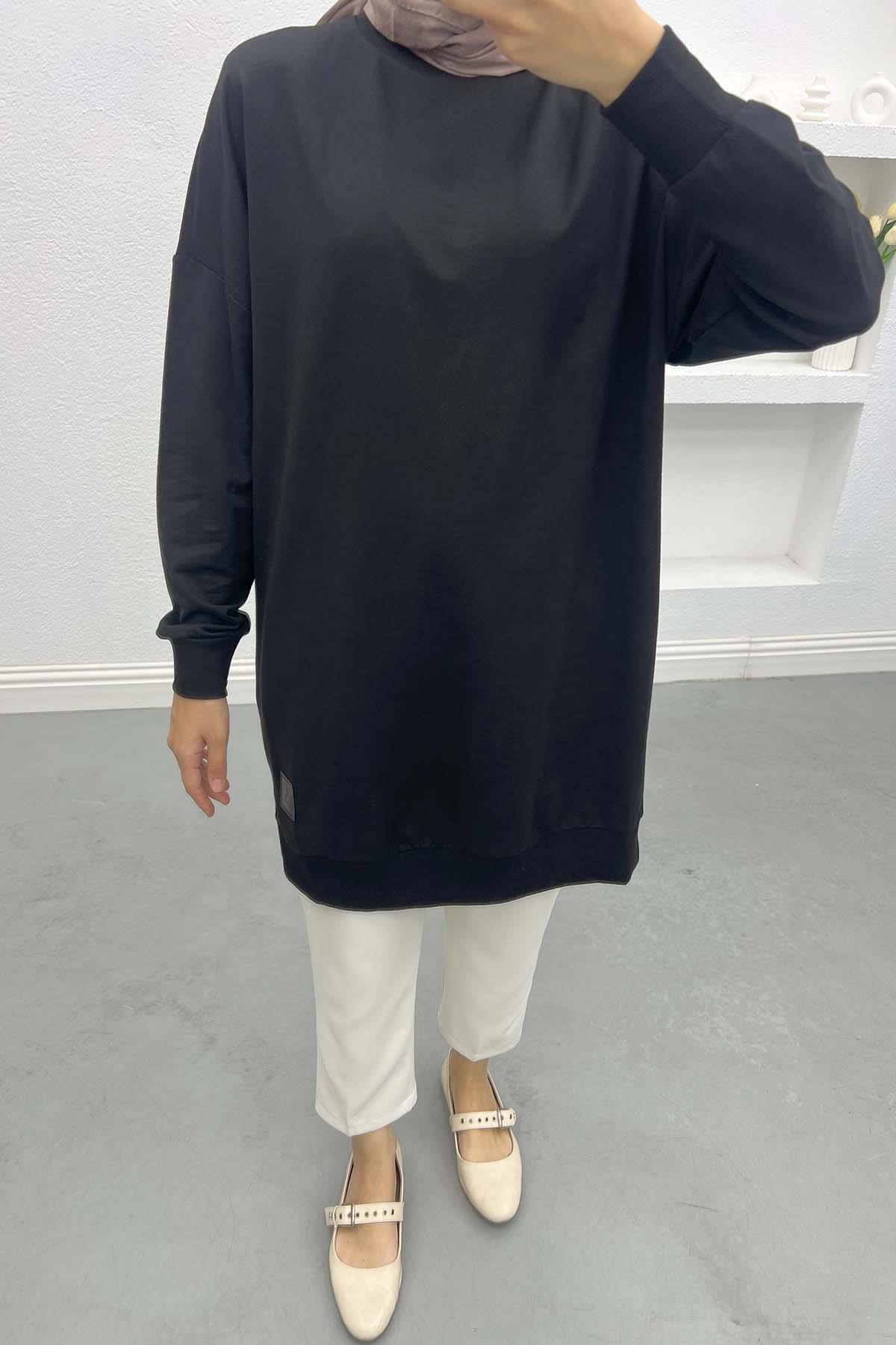 Armalı Sweatshirt Siyah