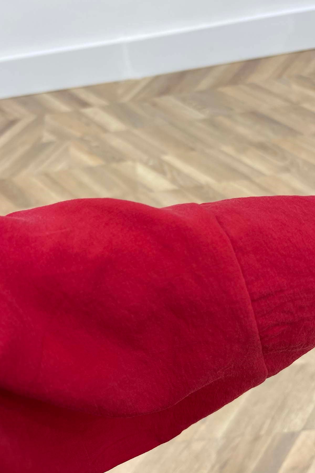 Asalet Tek Düğmeli Cepli Tunik Ceket Kırmızı