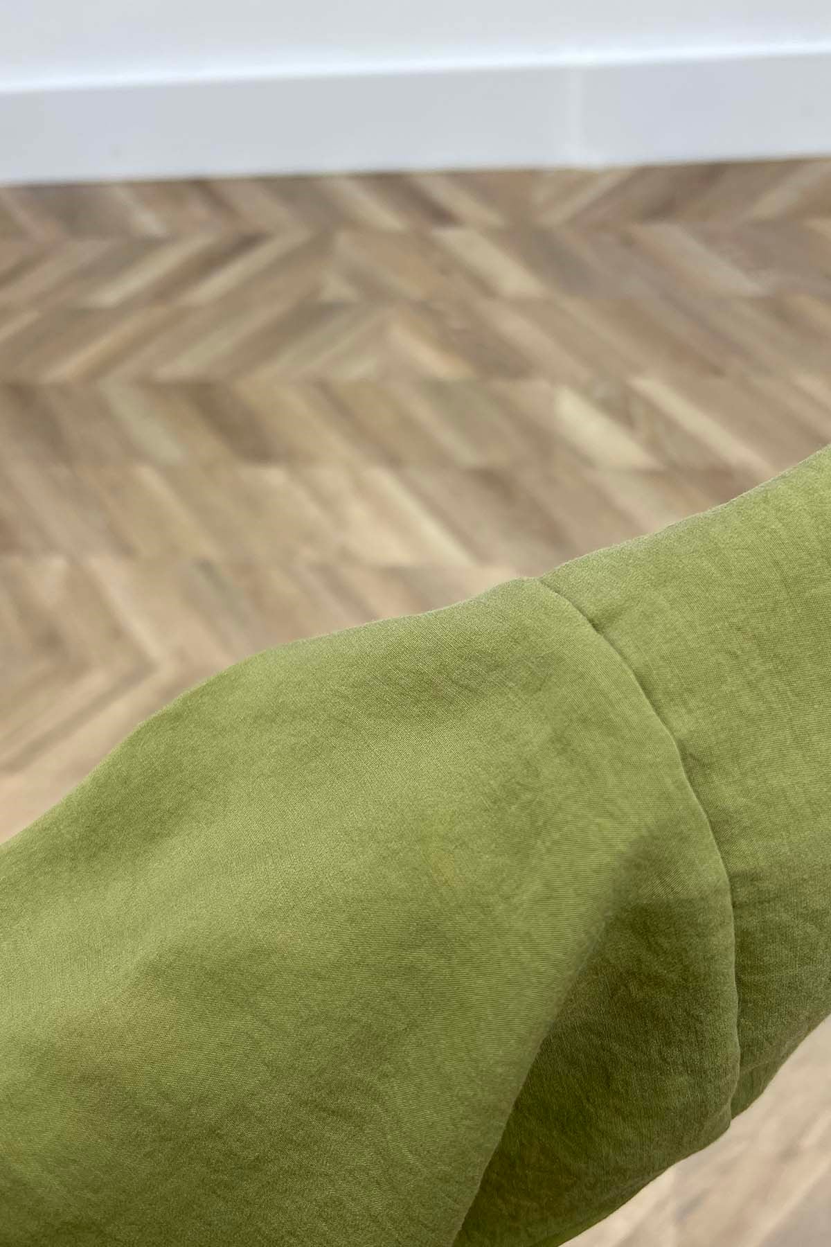 Asalet Tek Düğmeli Cepli Tunik Ceket Yağ Yeşili