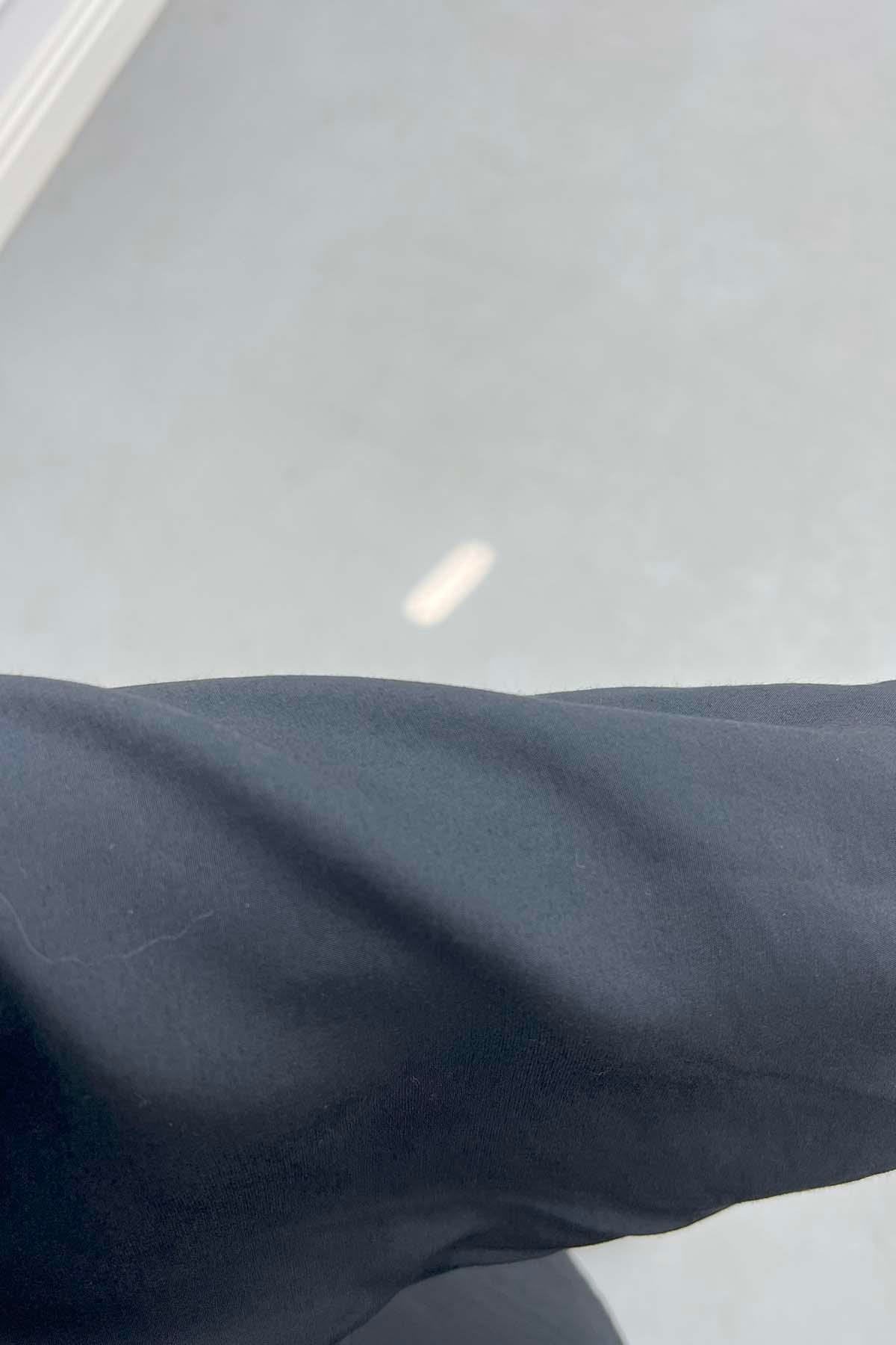 Asimetrik Kesim Düğme Detaylı Takım Siyah