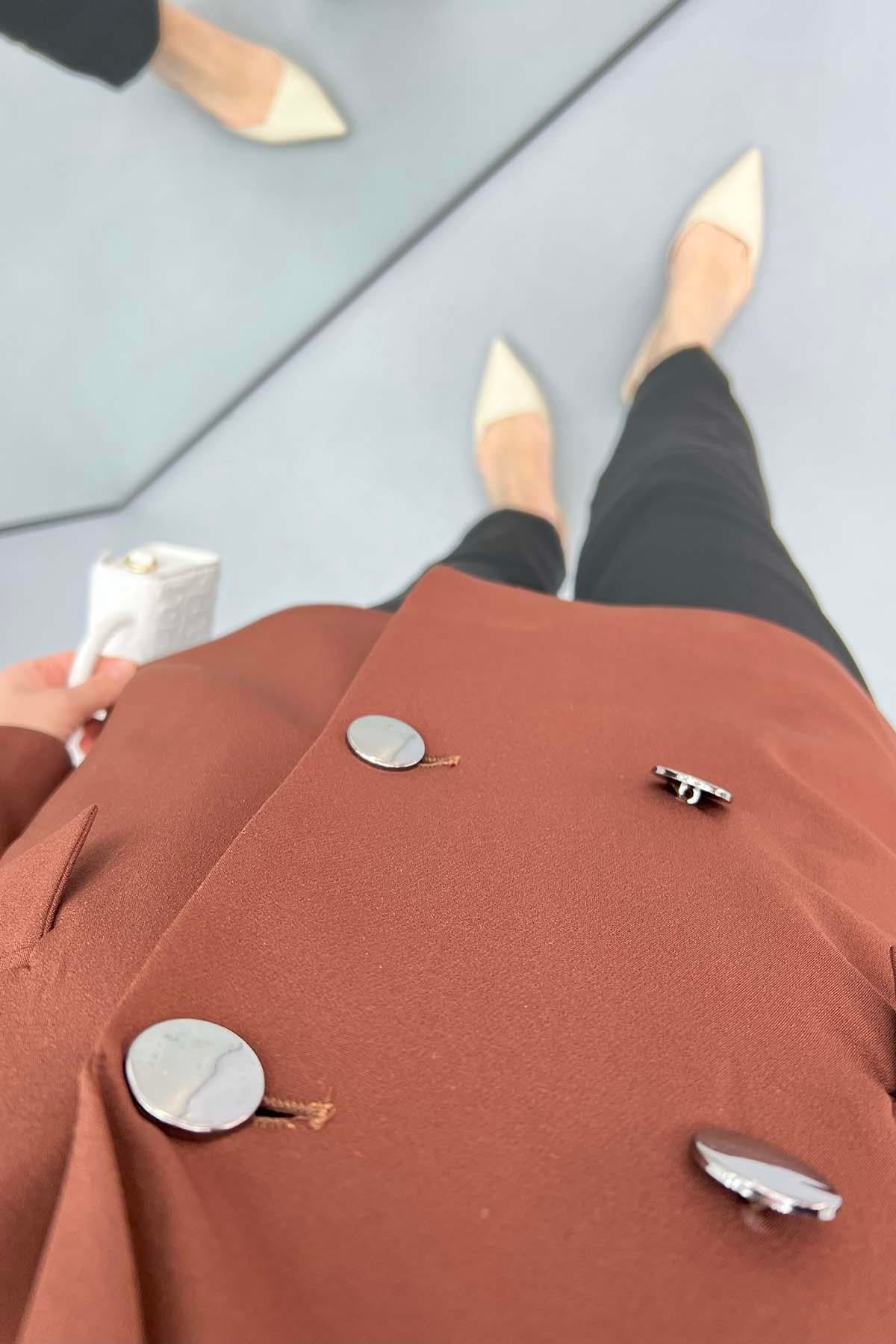 Astarlı Blazer Ceket Kahve