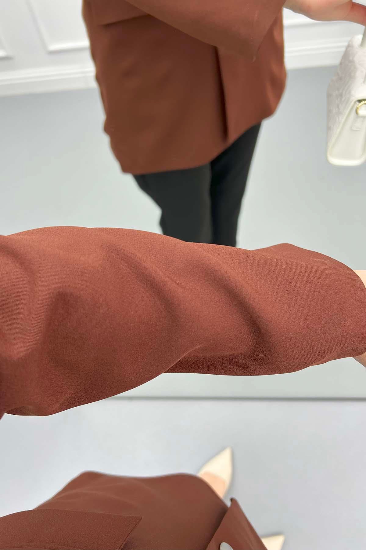 Astarlı Blazer Ceket Kahve