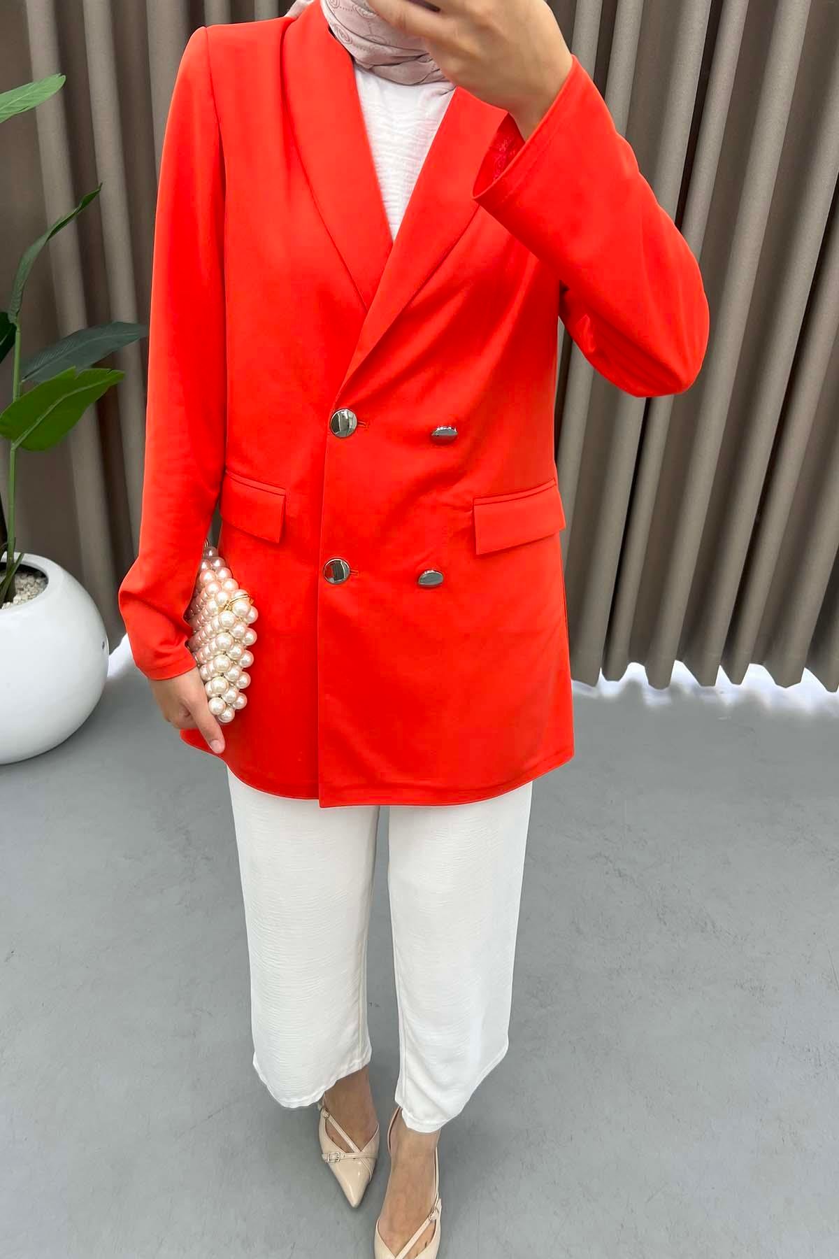 Astarlı Blazer Ceket Kırmızı