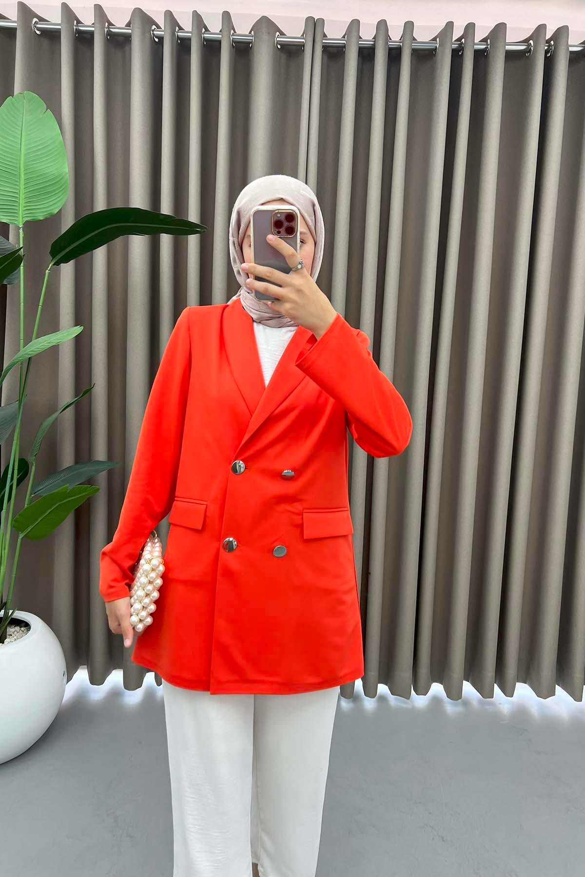 Astarlı Blazer Ceket Kırmızı