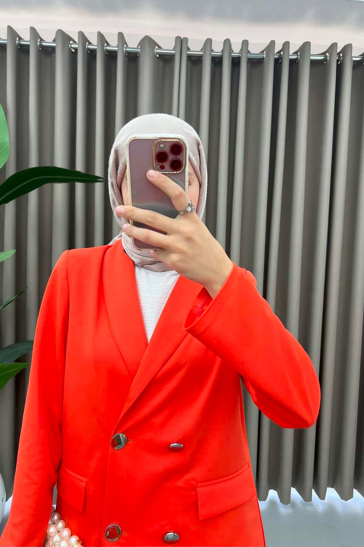 Astarlı Blazer Ceket Kırmızı