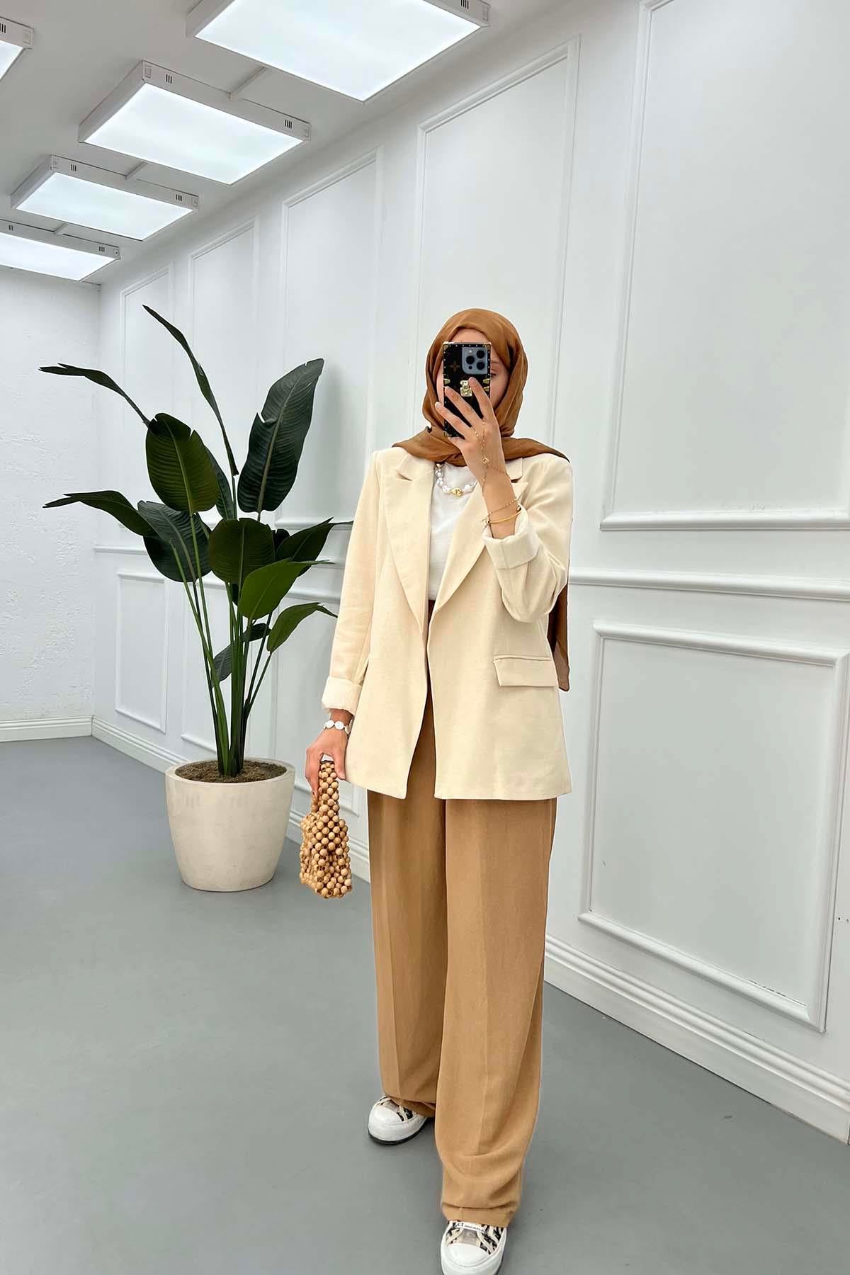 Astarlı Cotton Ceket Bej