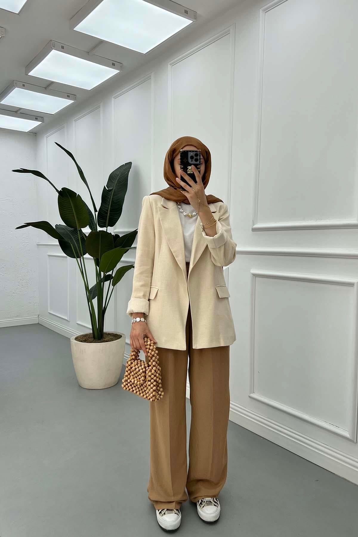Astarlı Cotton Ceket Bej