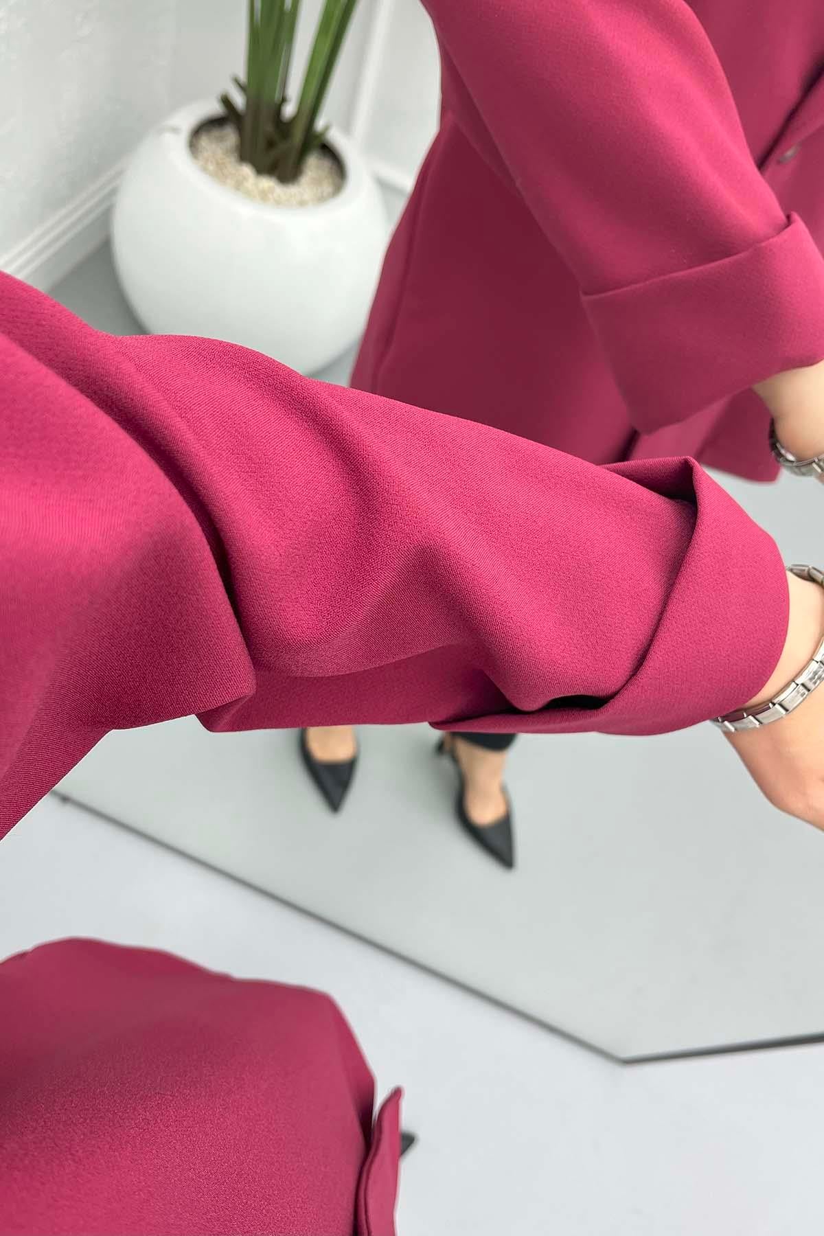 Astarsız Oversize Ceket Bordo