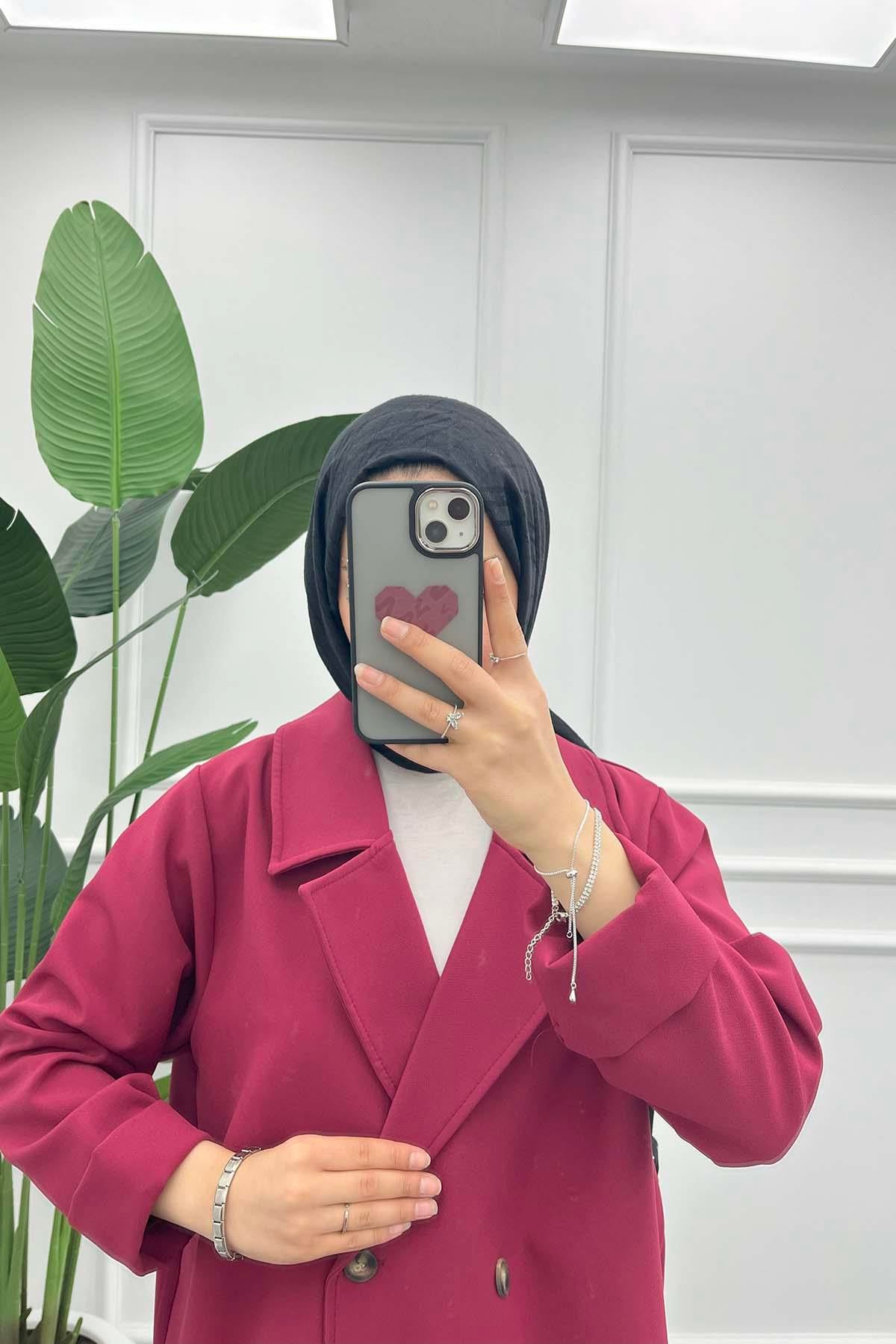 Astarsız Oversize Ceket Bordo