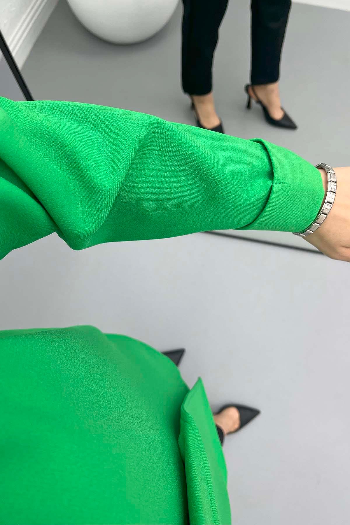 Astarsız Oversize Ceket Çimen