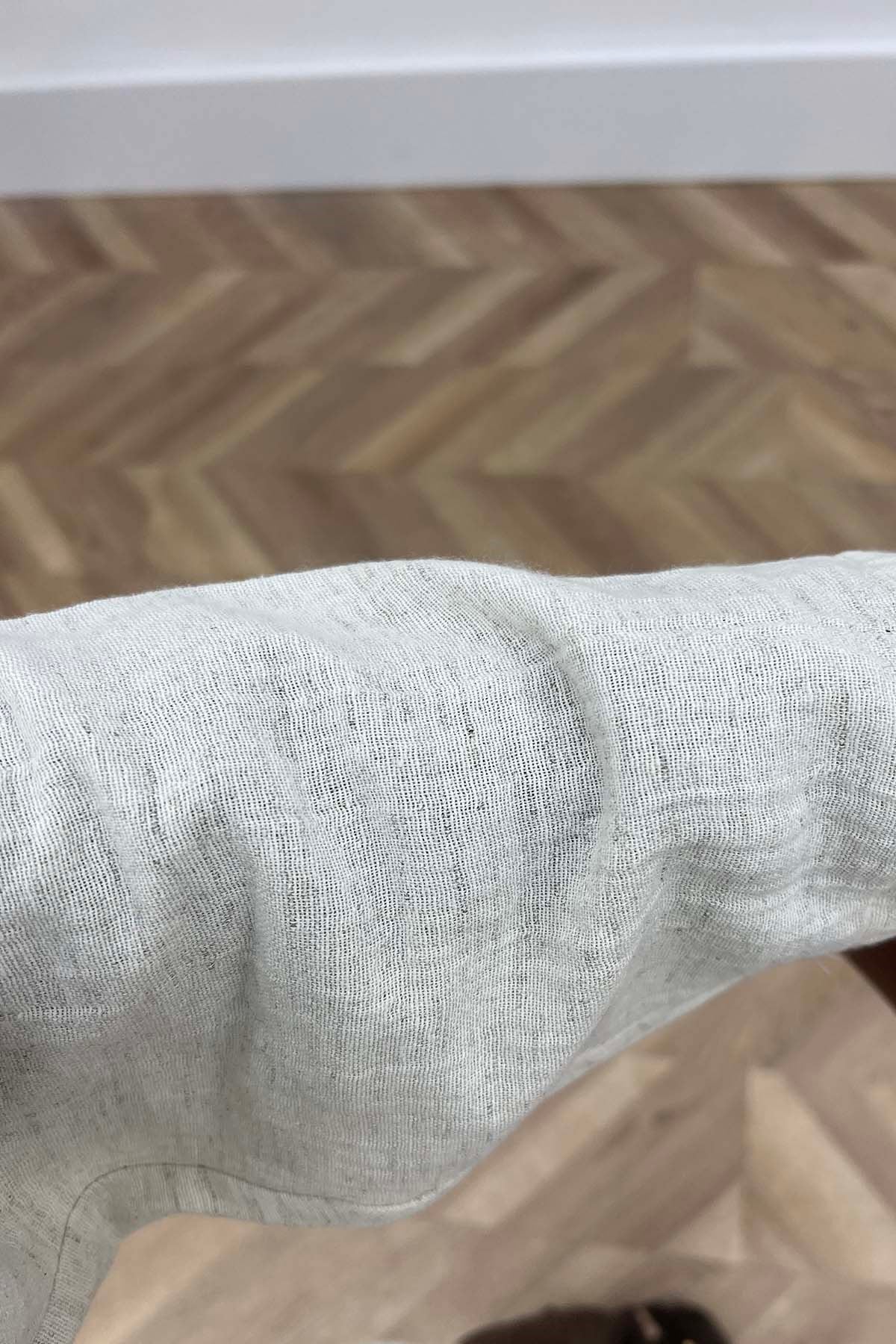 Bağcıklı Doğal Keten Kimono Krem