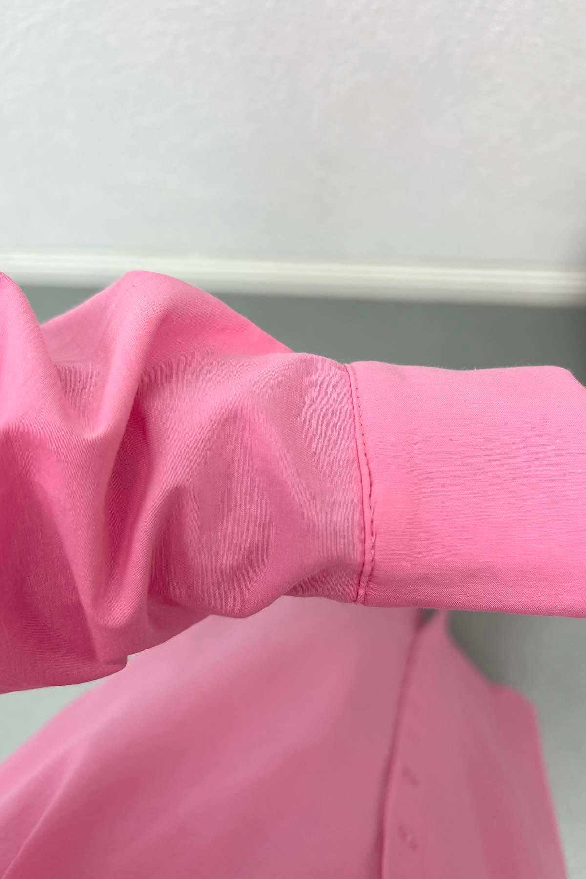 Bağlama Detaylı Elbise Pembe
