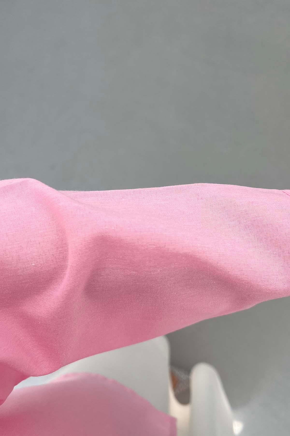 Bağlama Detaylı Kimono Pembe