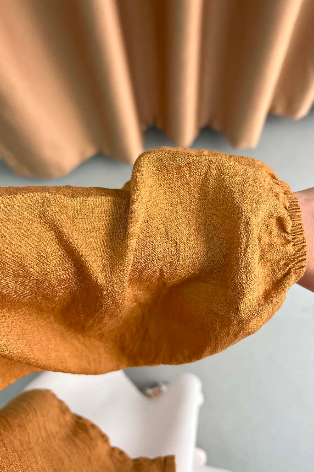 Bağlamalı Bluz Camel