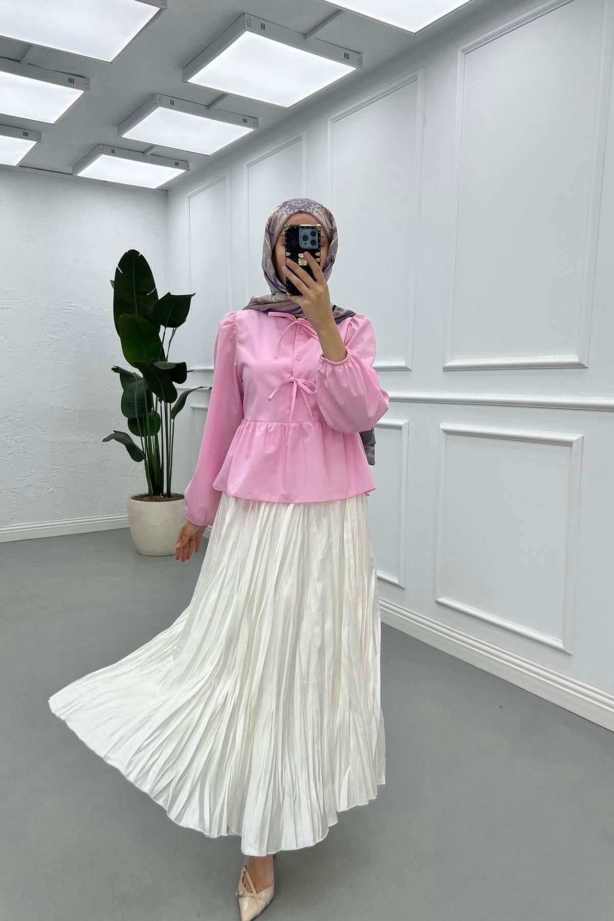Bağlamalı Bluz Pembe