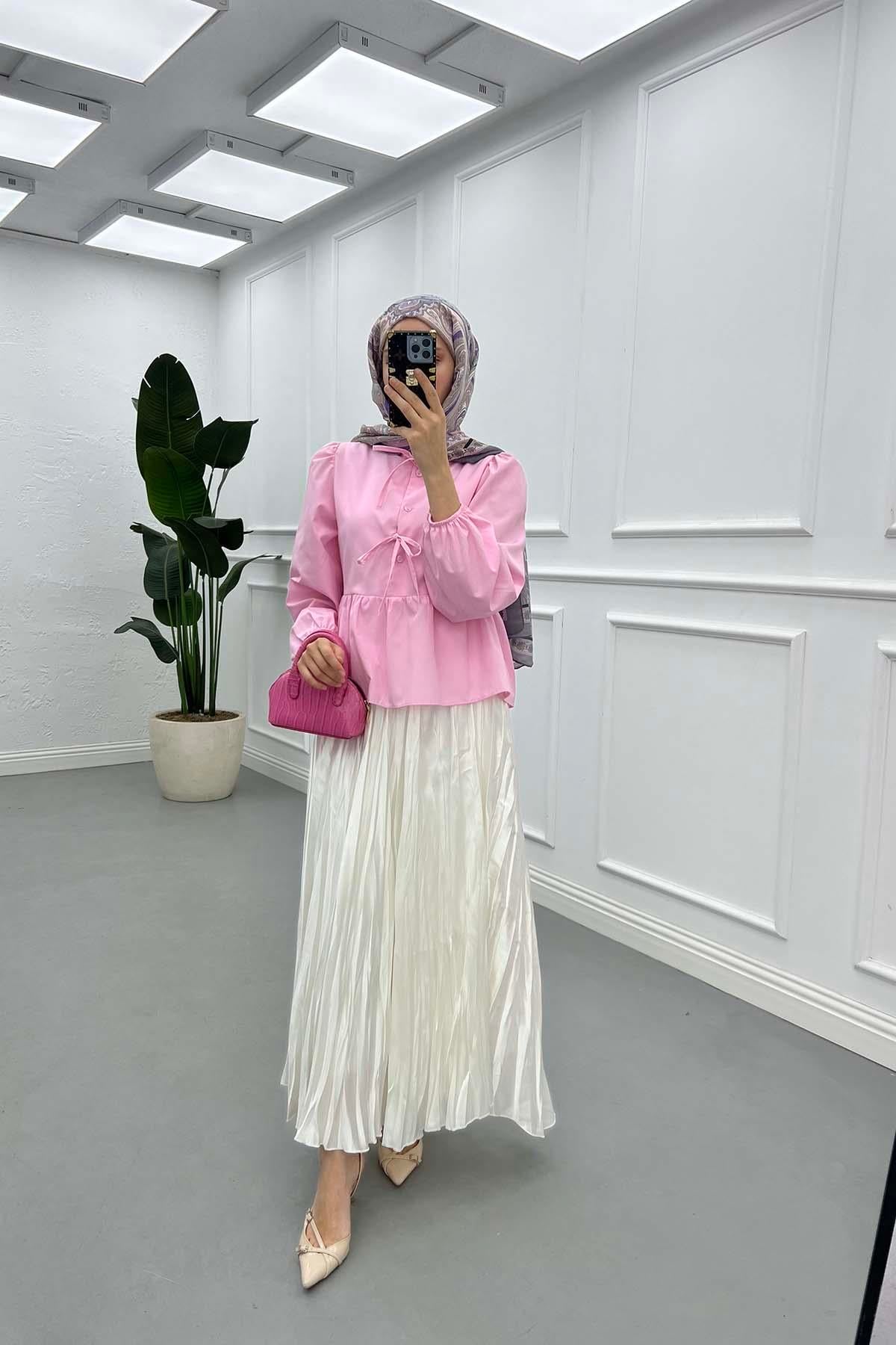 Bağlamalı Bluz Pembe