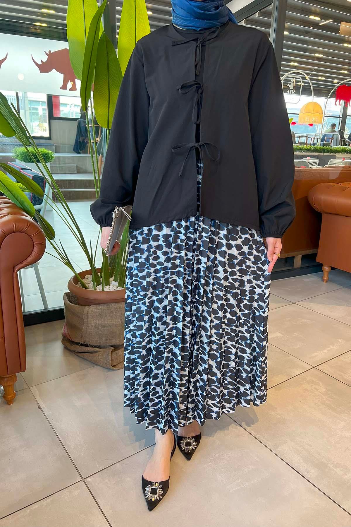 Bağlamalı Bluz Siyah