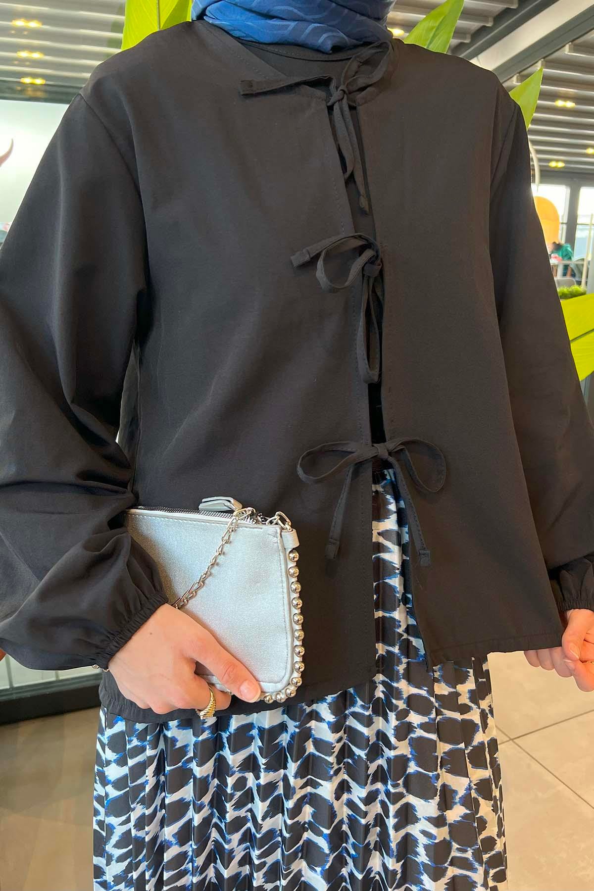 Bağlamalı Bluz Siyah