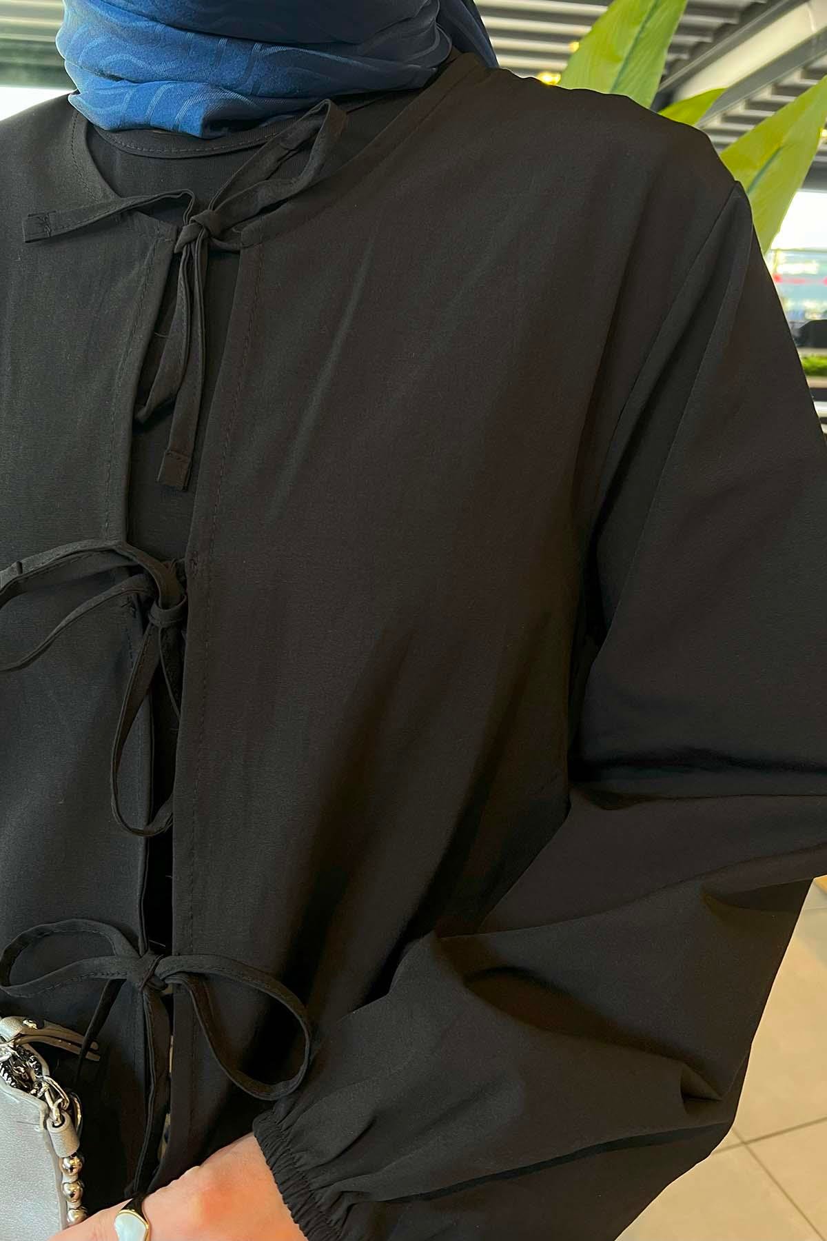Bağlamalı Bluz Siyah