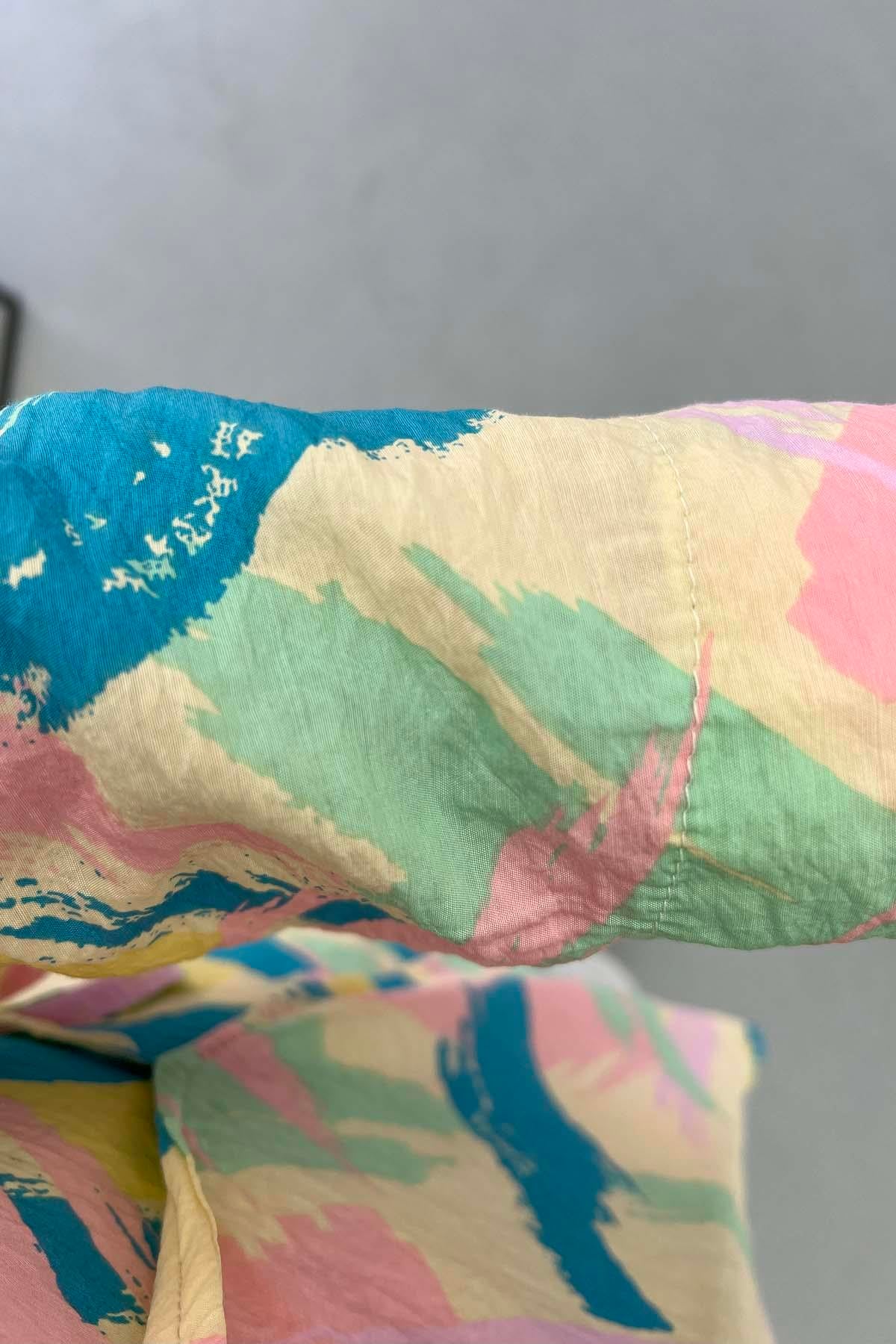 Bağlamalı Desenli Kimono Pembe