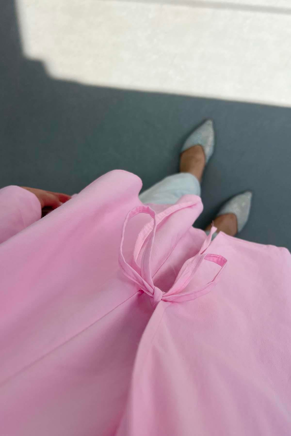 Bağlamalı Gömlek Pembe