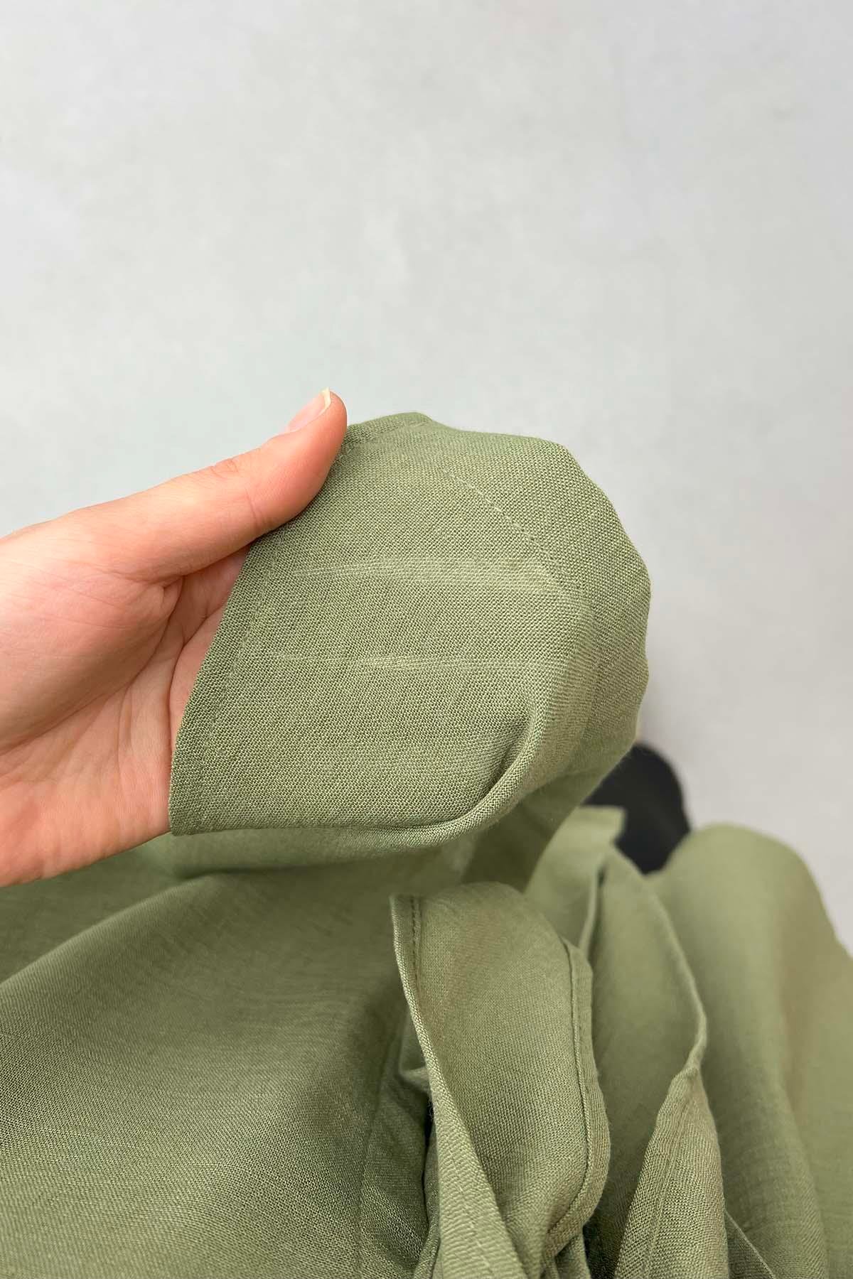 Bağlamalı Kimono Haki