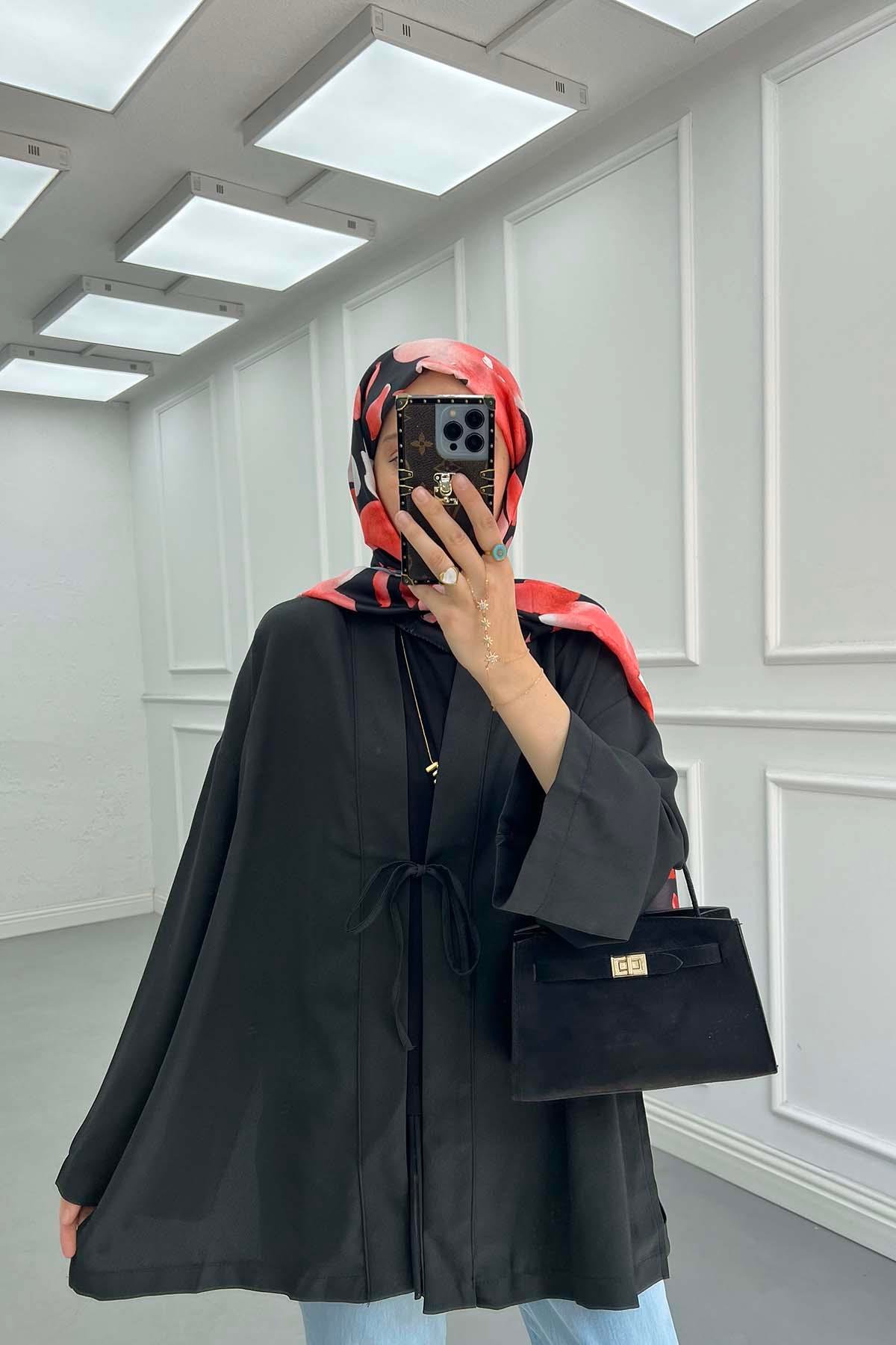 Bağlamalı Kimono Siyah
