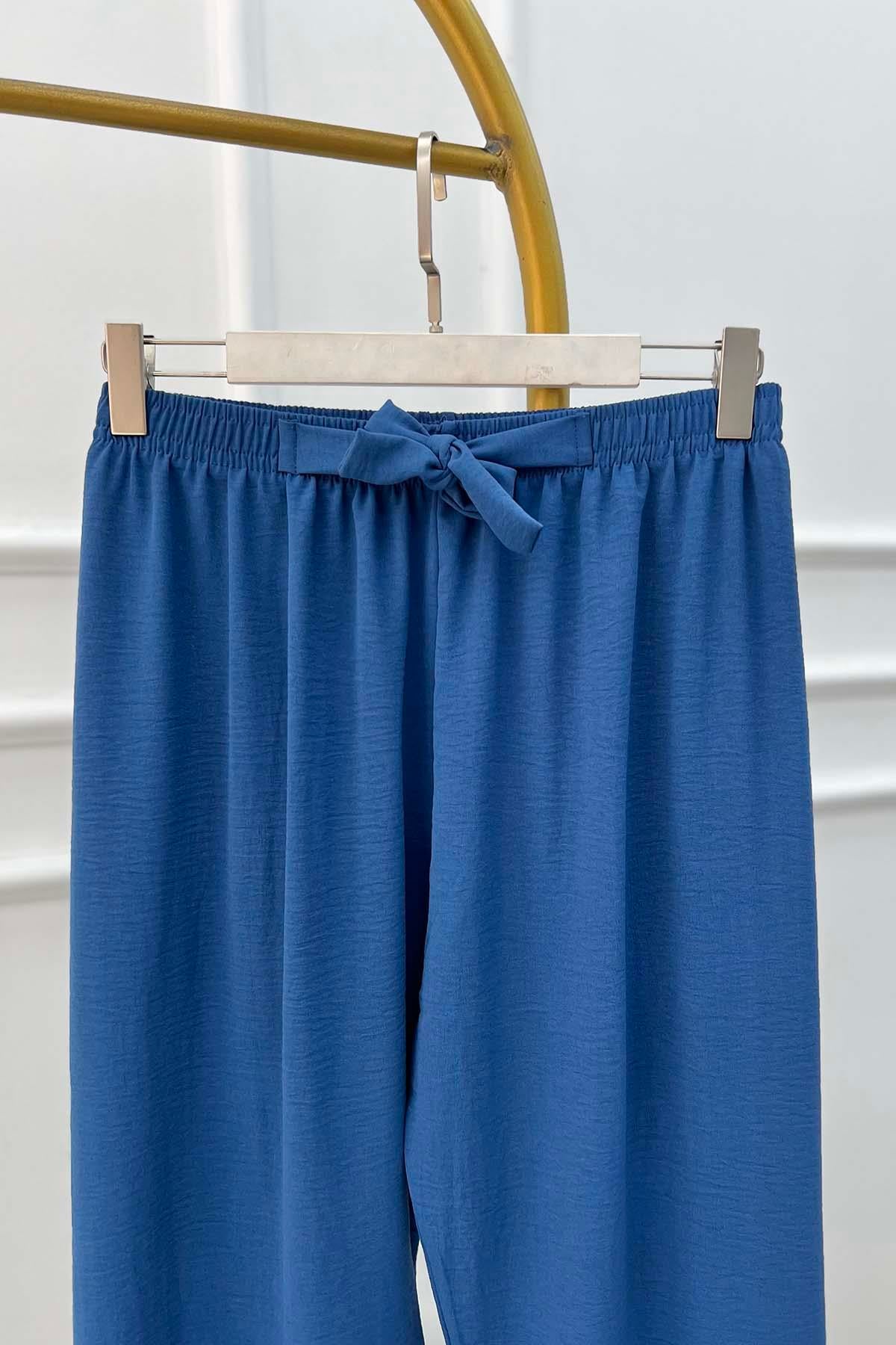 Bağlamalı Pantalon İndigo