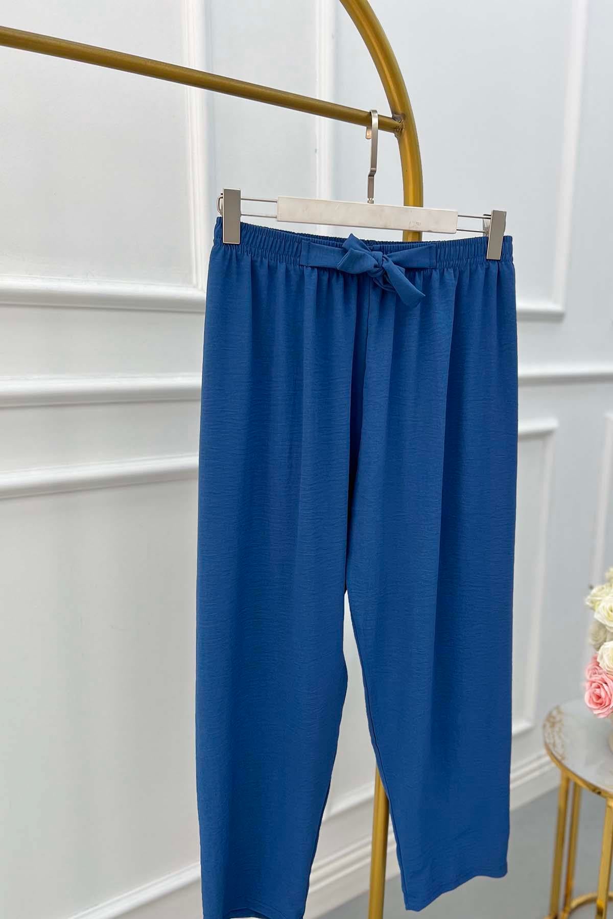 Bağlamalı Pantalon İndigo