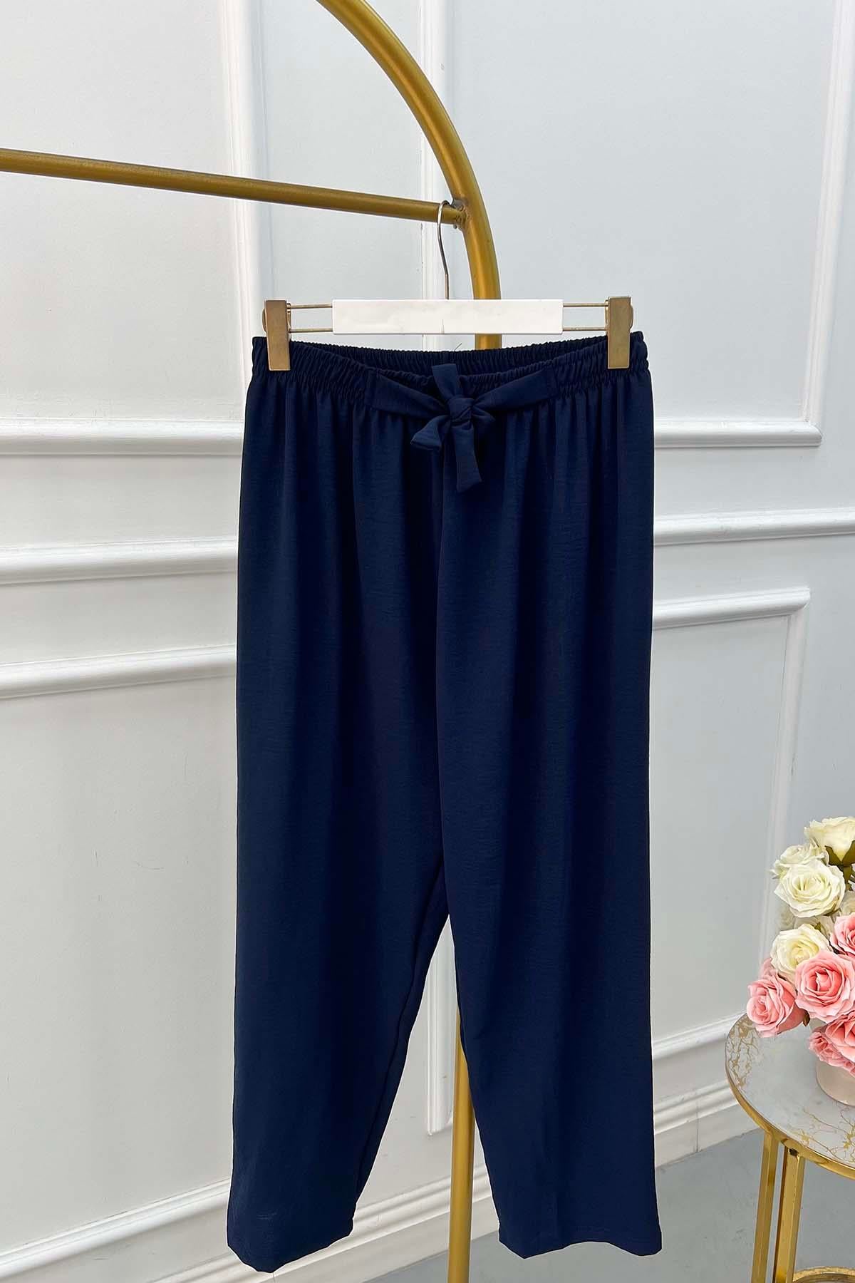 Bağlamalı Pantalon Lacivert