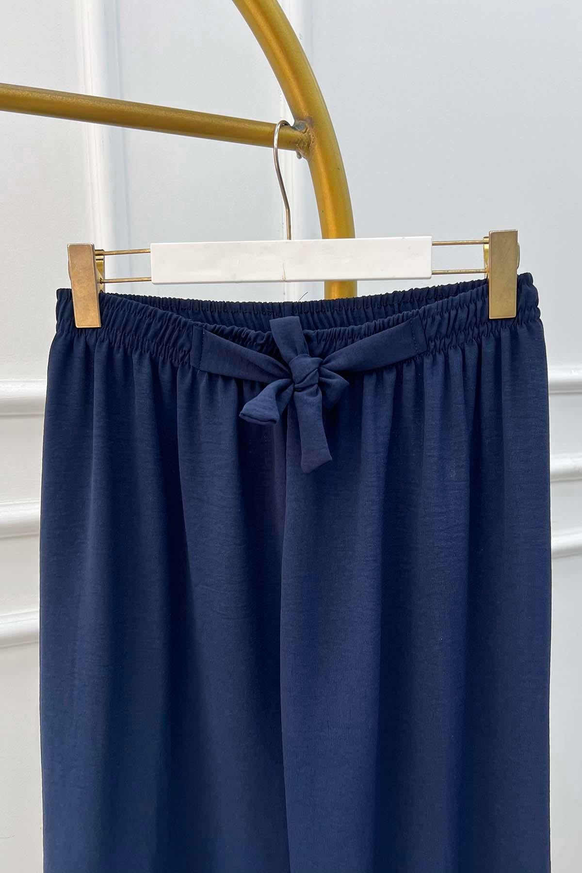 Bağlamalı Pantalon Lacivert