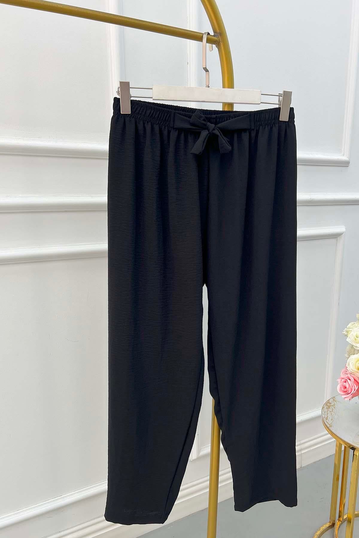 Bağlamalı Pantalon Siyah
