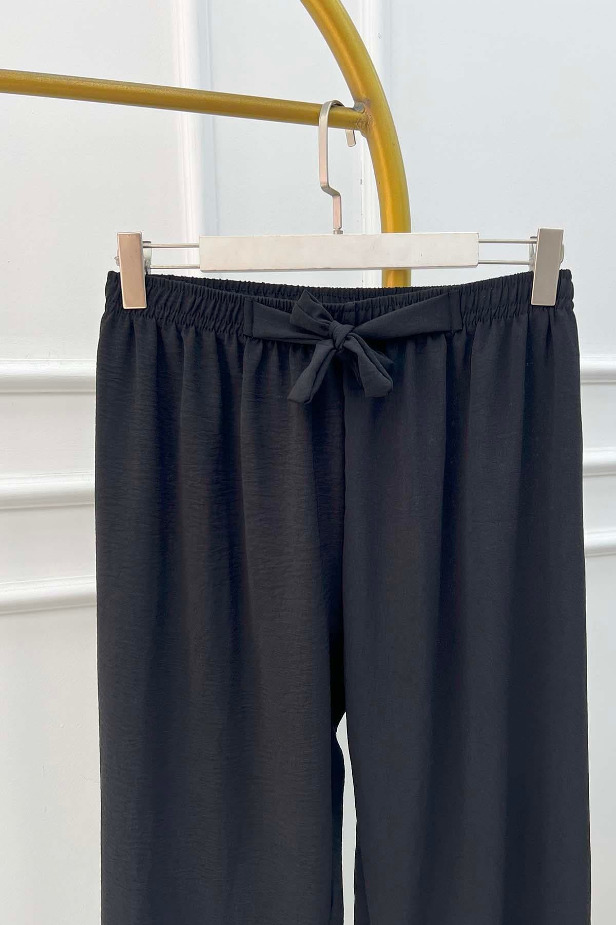 Bağlamalı Pantalon Siyah