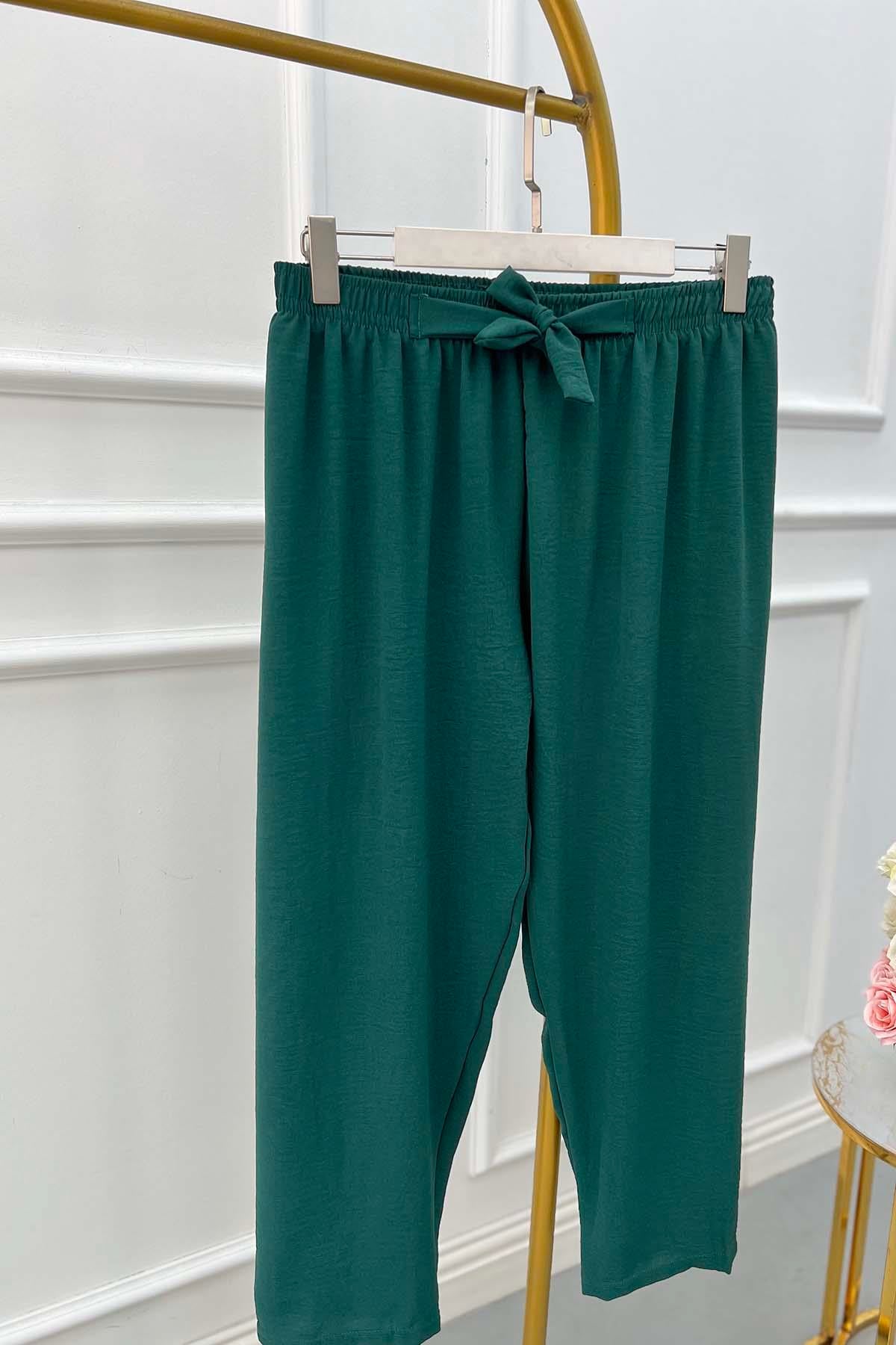 Bağlamalı Pantalon Yeşil