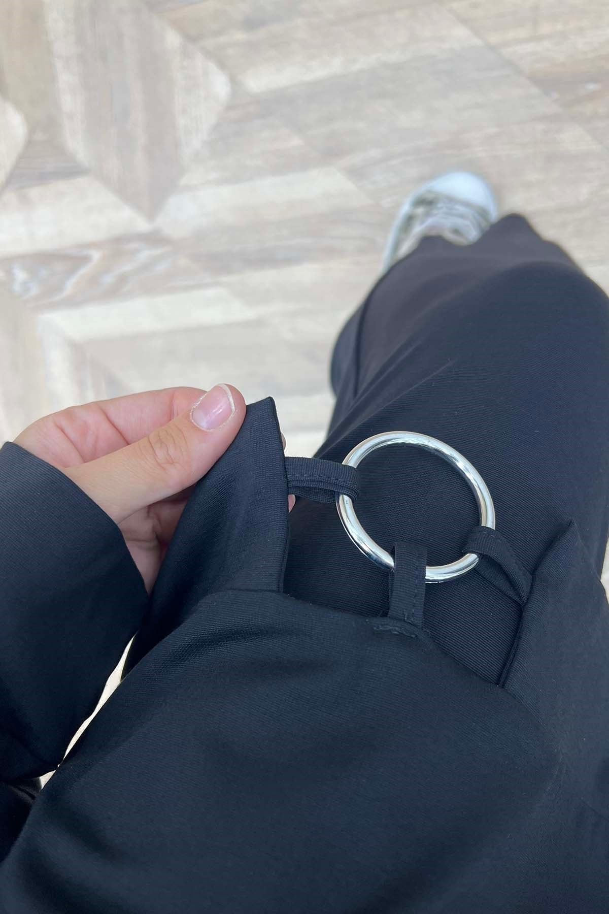 Balıkçı Yaka Casual Takım Siyah