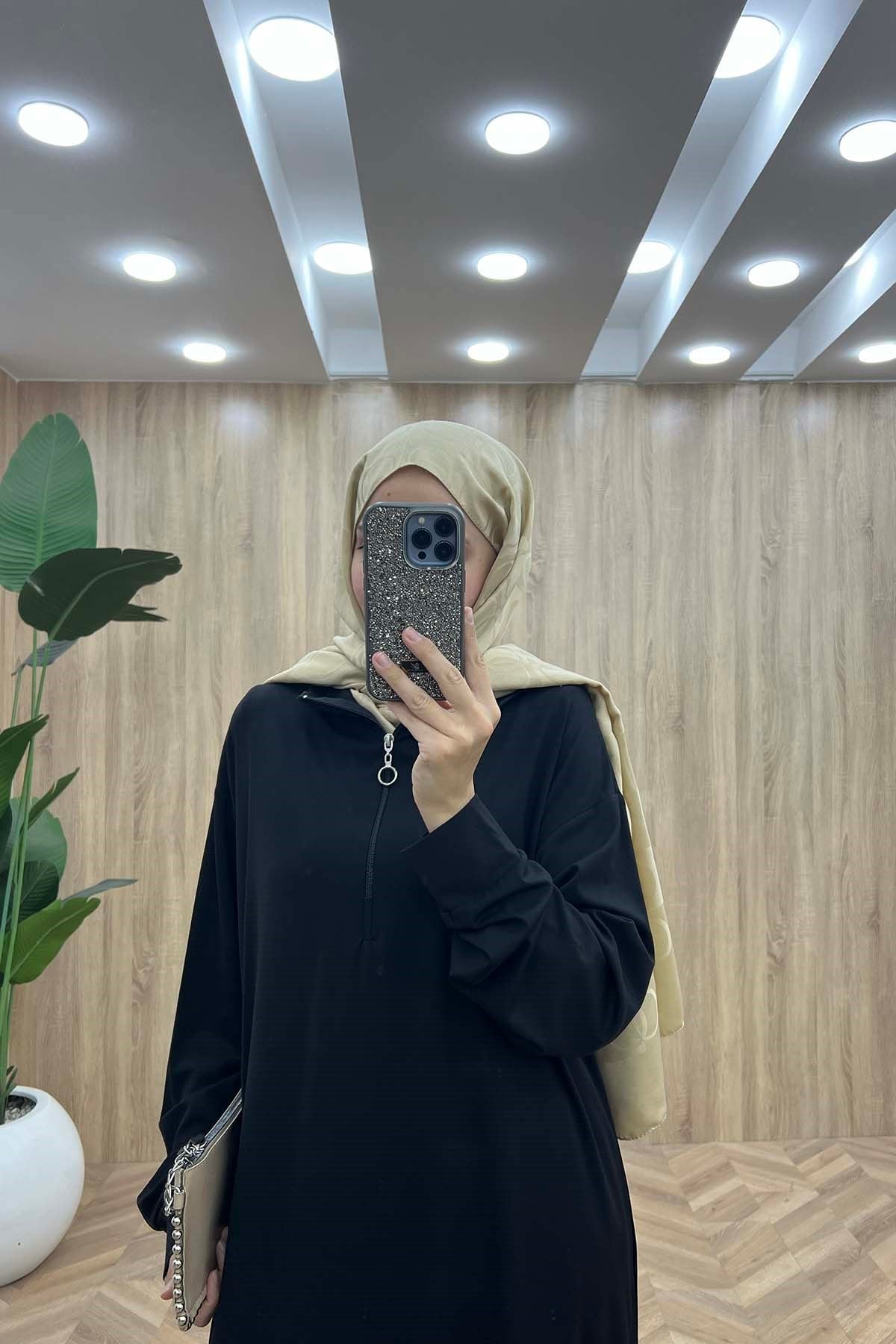 Balıkçı Yaka Casual Takım Siyah