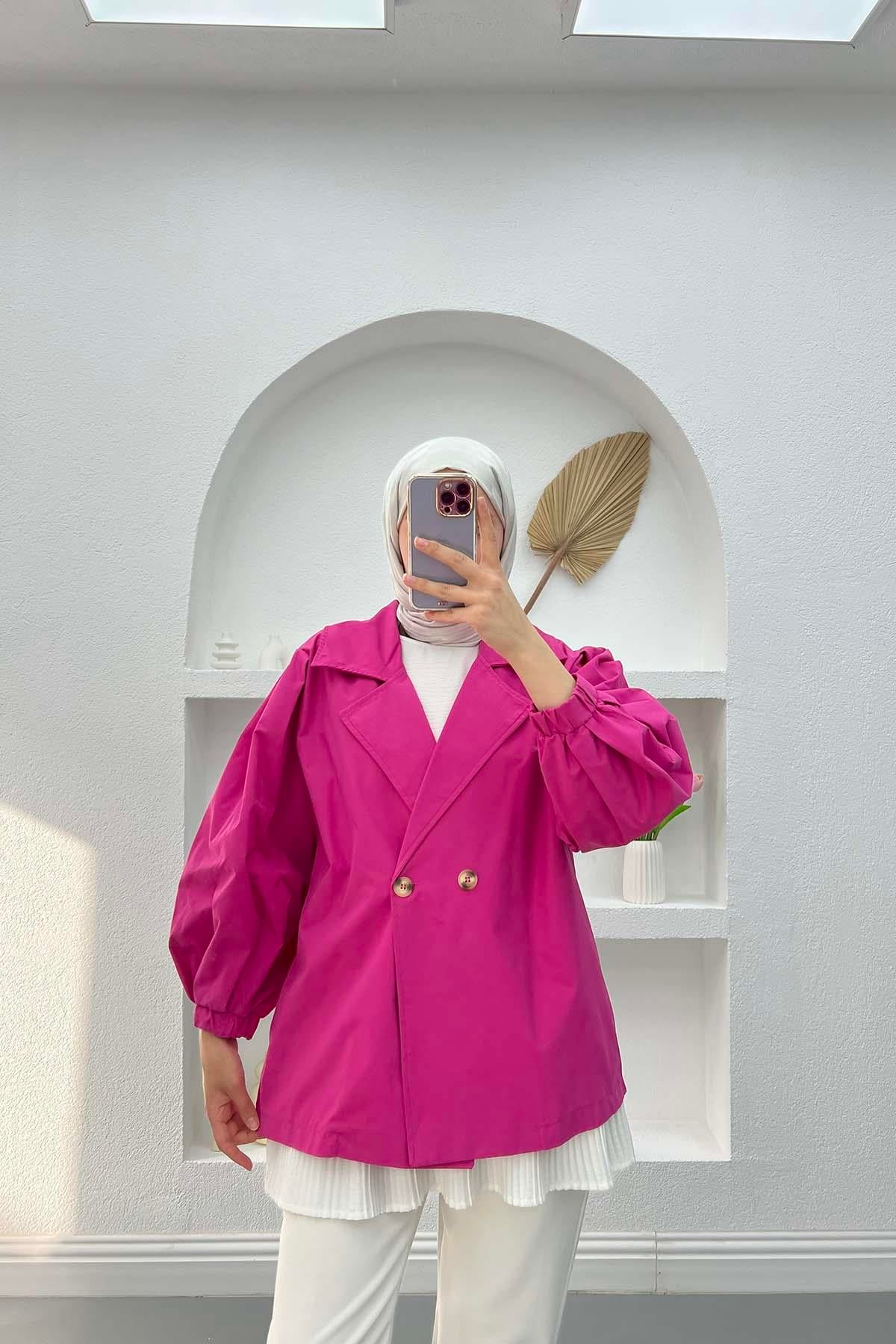 Balon Kol Ceket Pembe