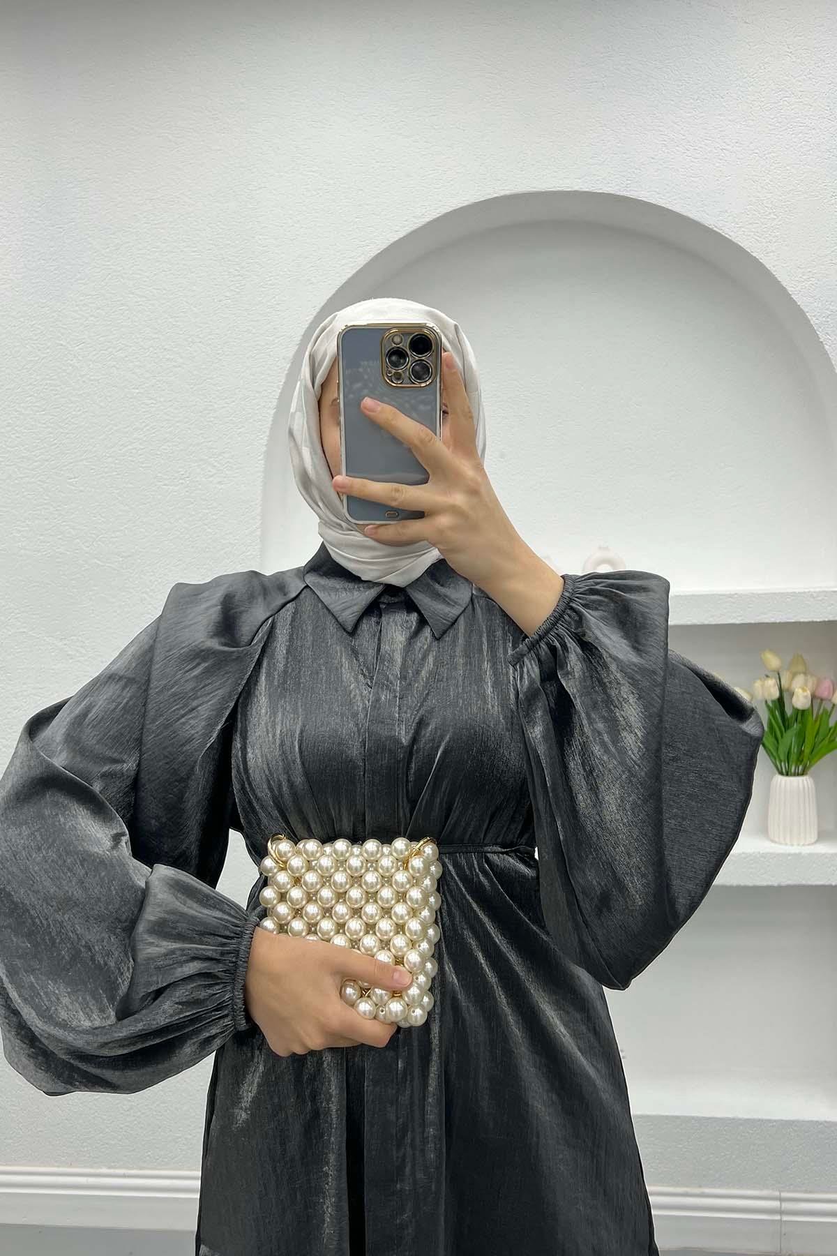 Balon Kol Parlak Takım Siyah
