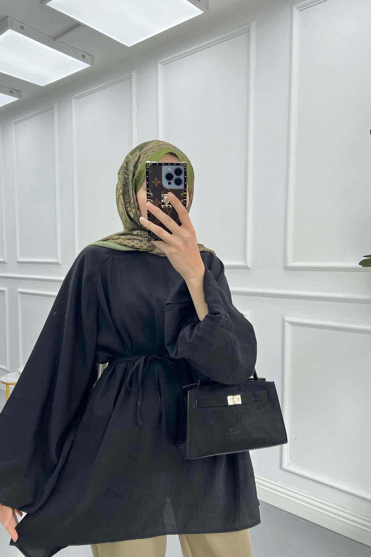 Balon Kol Tunik Siyah