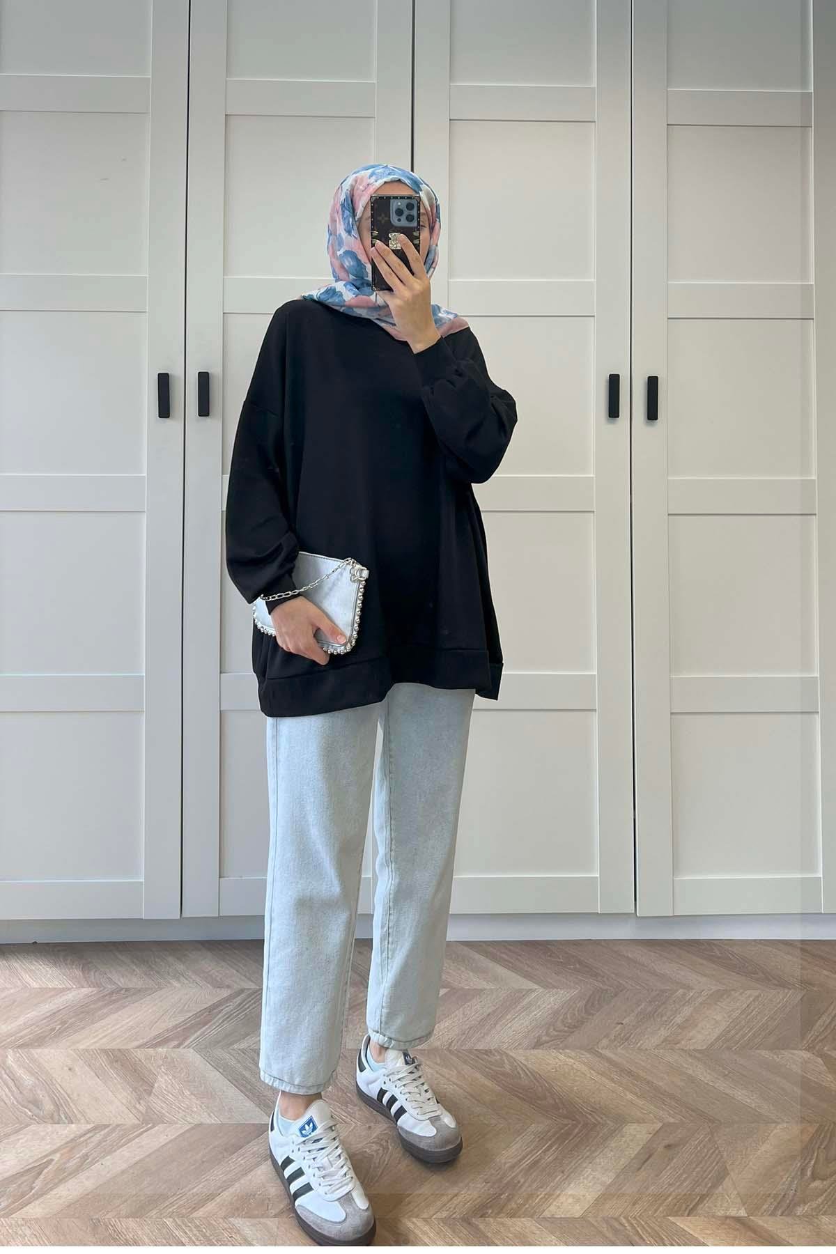 Basic Oysh Sweatshirt Siyah